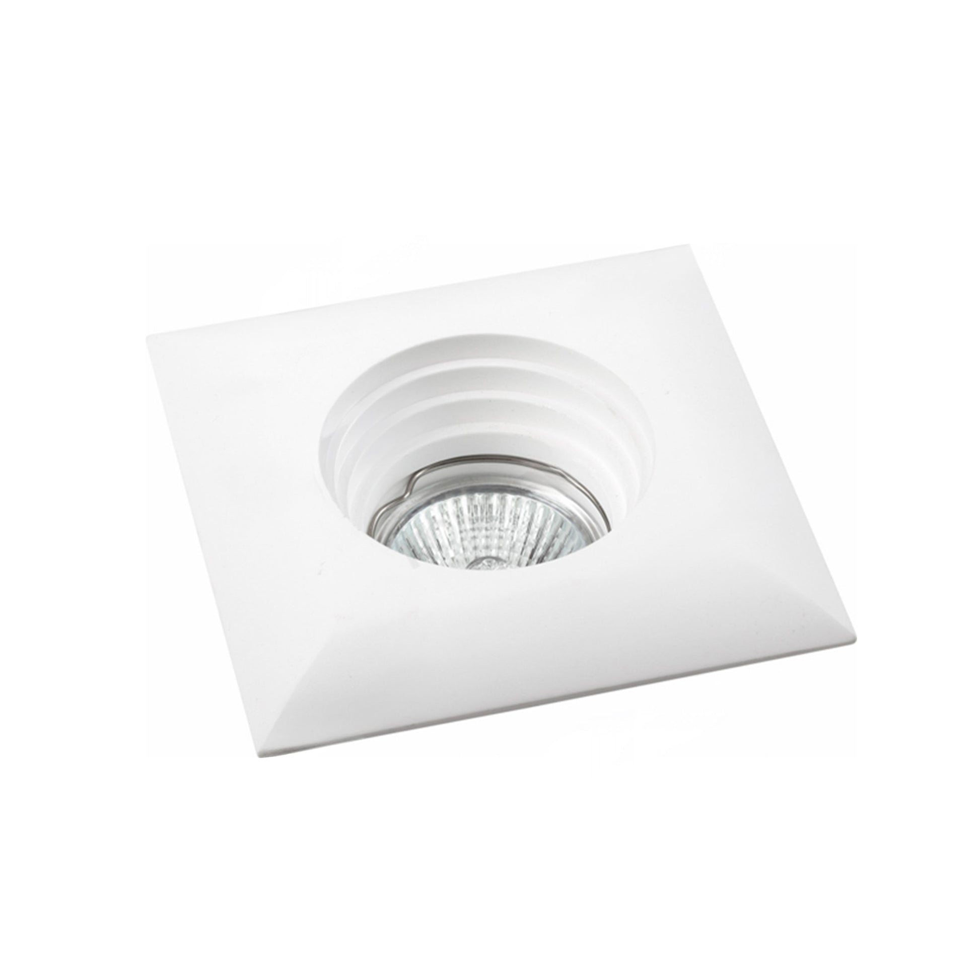 *STOCK* 10 Portafaretti In Gesso Ceramico ad incasso 115x115x41mm foro tondo 35W GU10 IP20 - Eternal Parquet