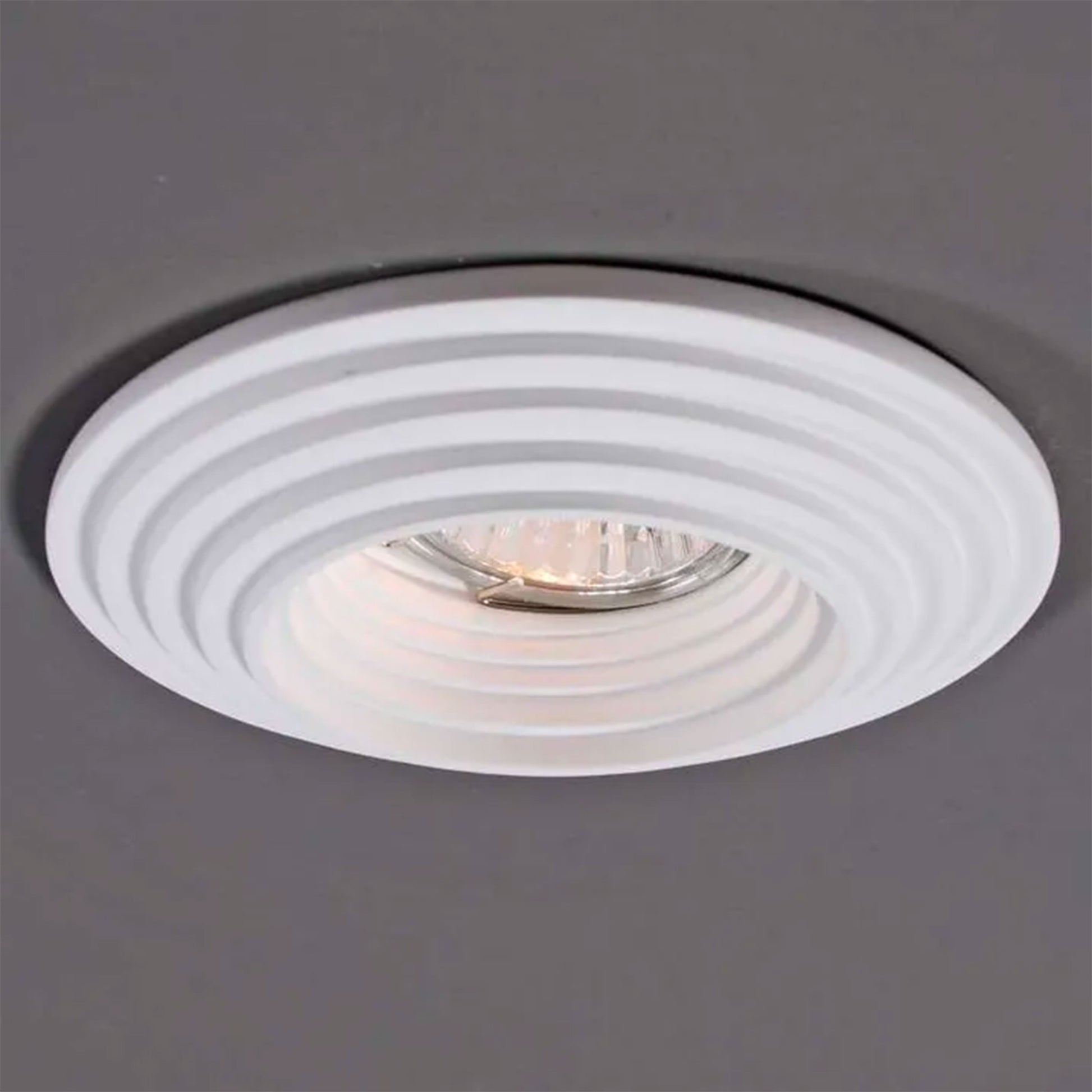*STOCK* n.10 Portafaretti In Gesso Ceramico spirale ad incasso Diametro 120  35W GU10 IP20 - Eternal Parquet