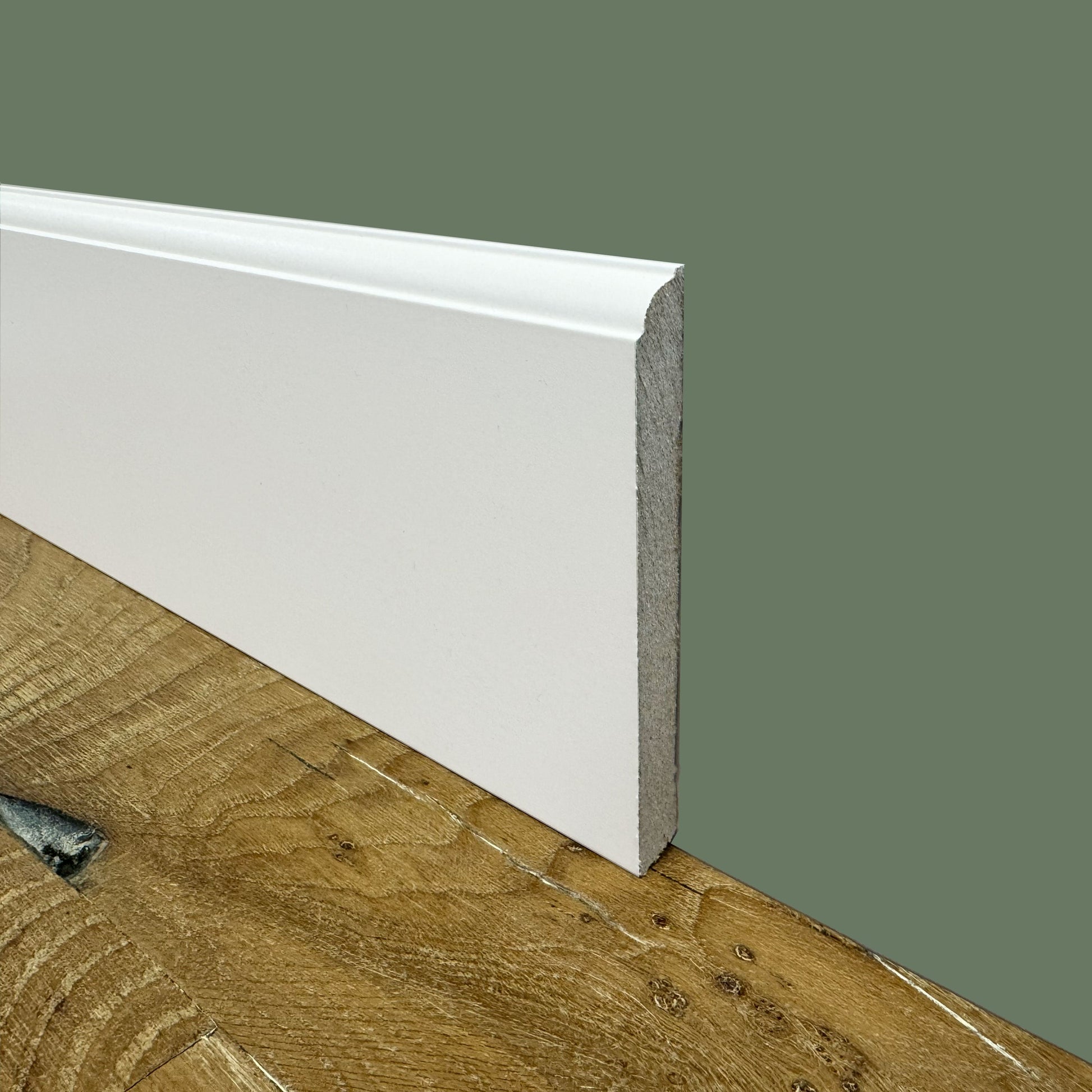 100ml di BATTISCOPA ZOCCOLINO FIRENZE in FIBRA DI LEGNO COMPATTA 120X12 BIANCO - Eternal Parquet