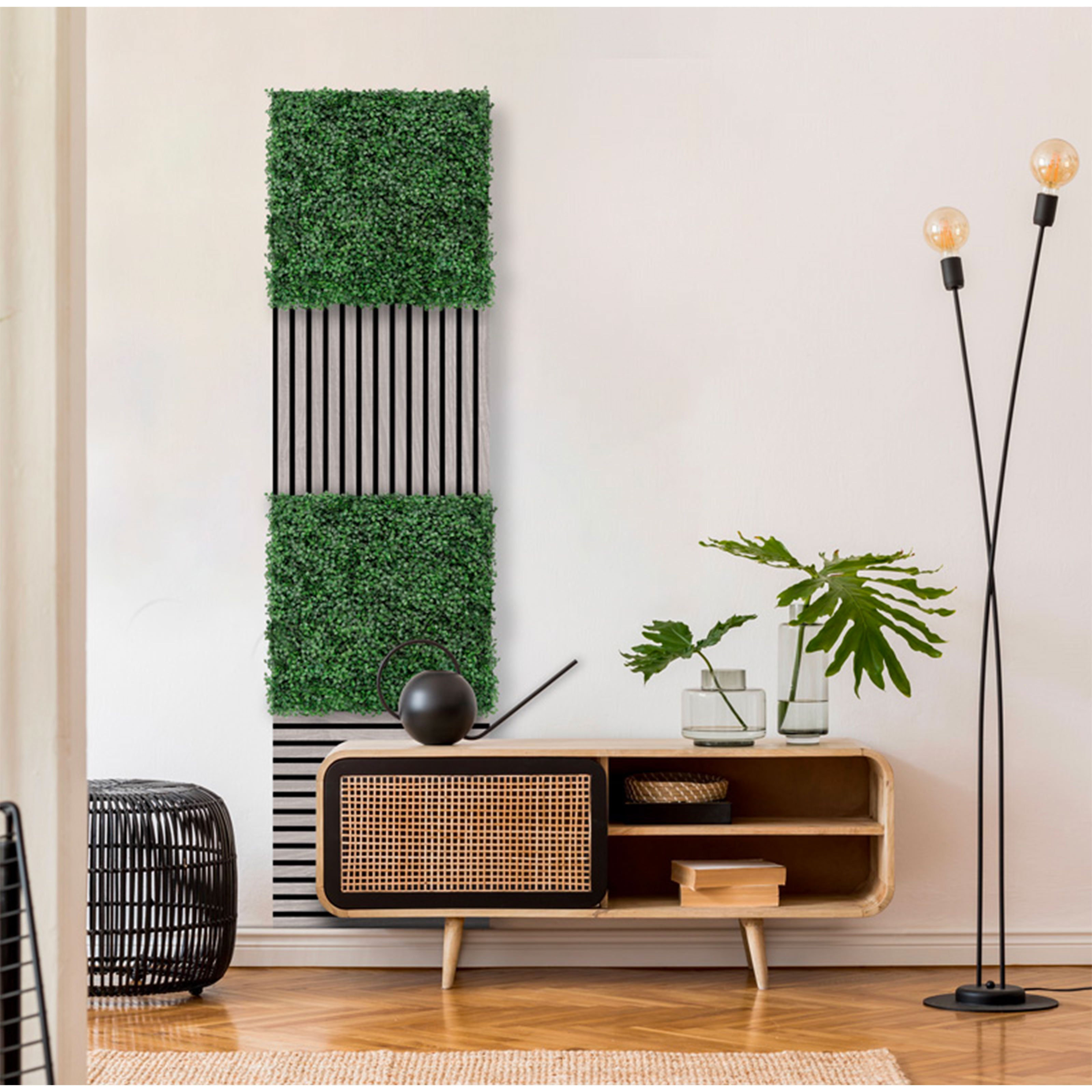 Pannelli Verde Verticale 50×50 cm Ultra-realistici e folti, per interno/esterno BOSSO - Eternal Parquet - Eternal Parquet