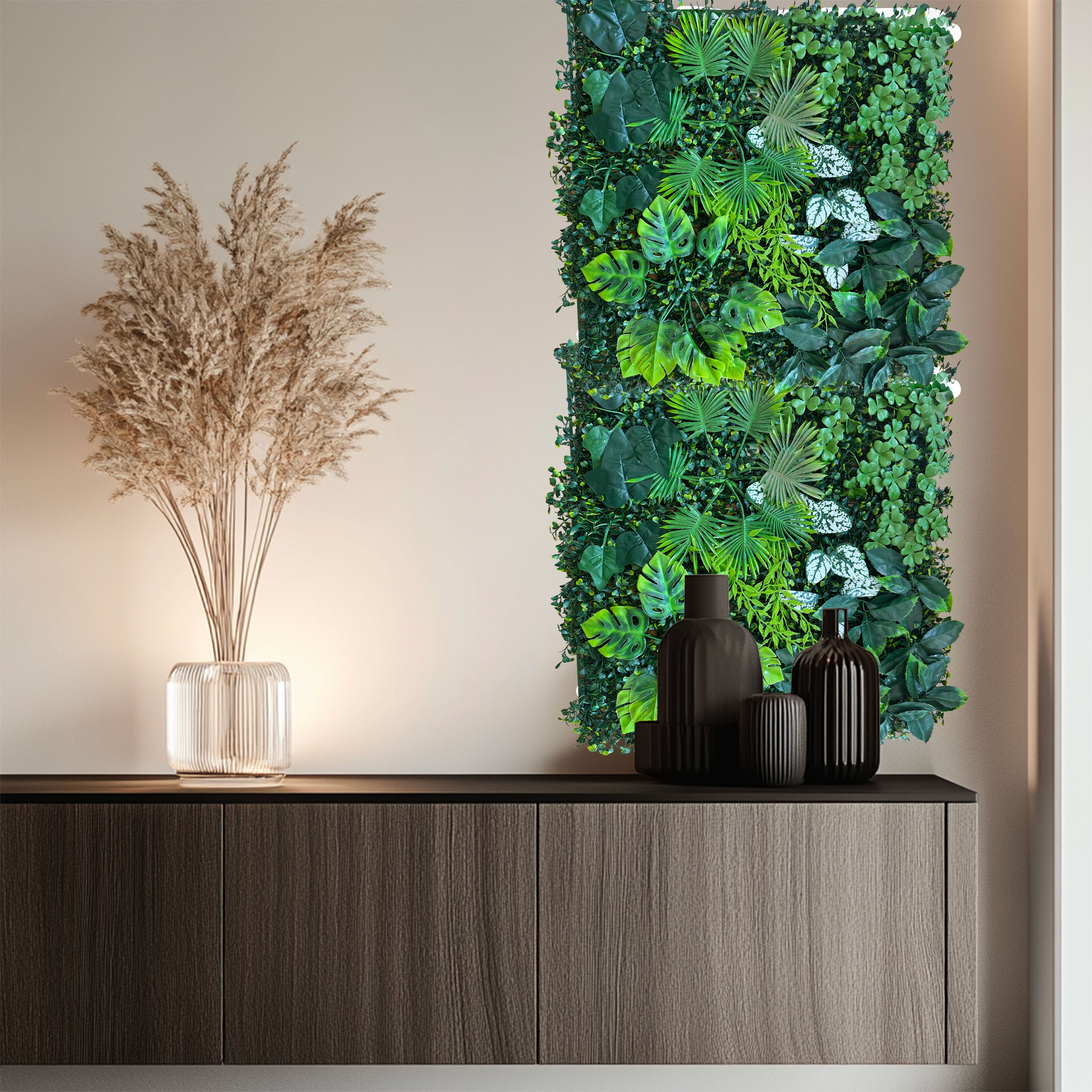 Pannelli Verde Verticale 50×50 cm Ultra-realistici e folti, per interno/esterno GIARDINO MULTIFLORA - Eternal Parquet - Eternal Parquet