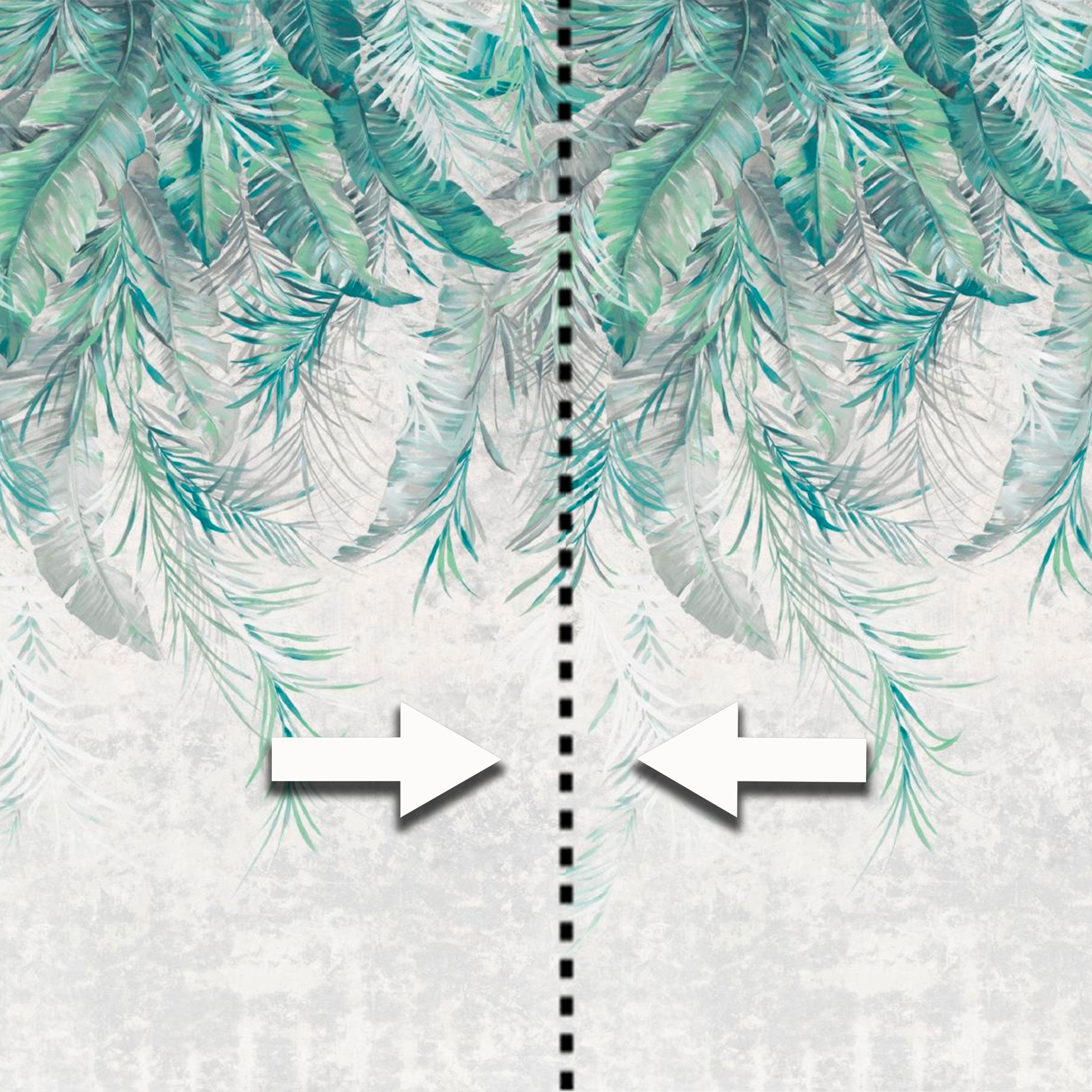 Pannello FOLIAGE GREEN 159x280cm di Carta da Parati TNT VINILICO a modulo raccordabile continuativo (3 teli/rotoli) - Eternal Parquet