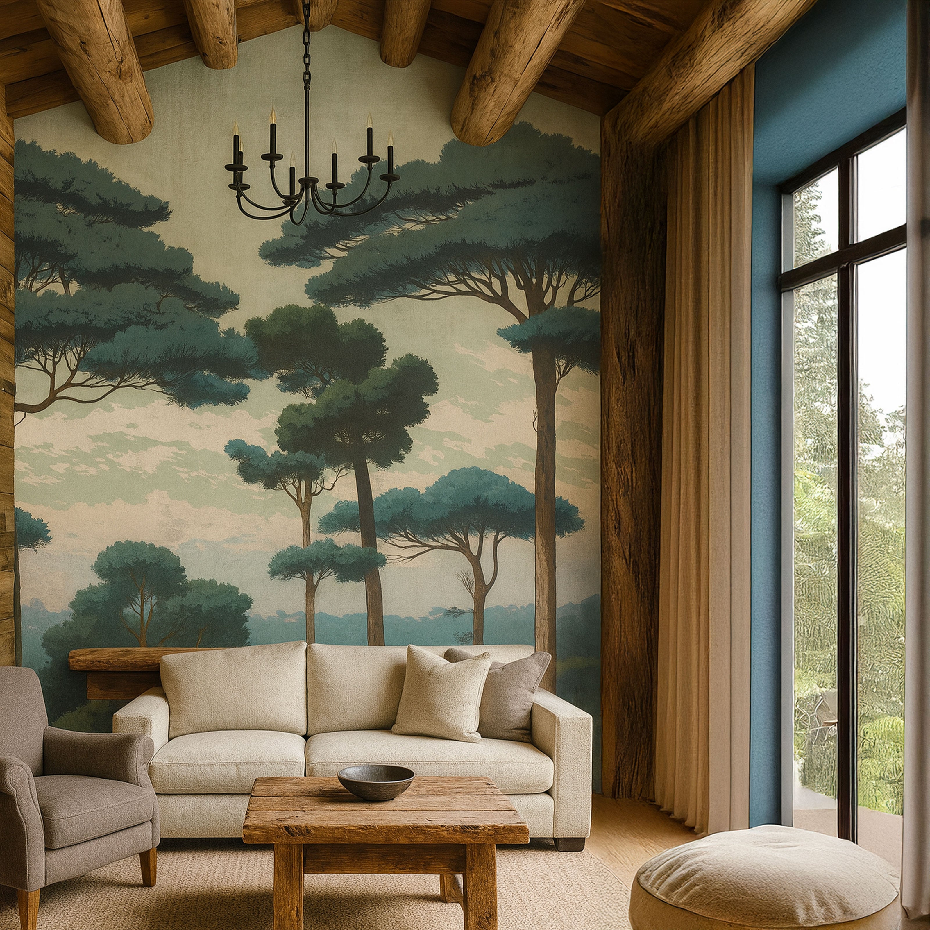 Pannello FORESTA 159x280cm di Carta da Parati TNT VINILICO a modulo raccordabile continuativo (3 teli/rotoli) - Eternal Parquet