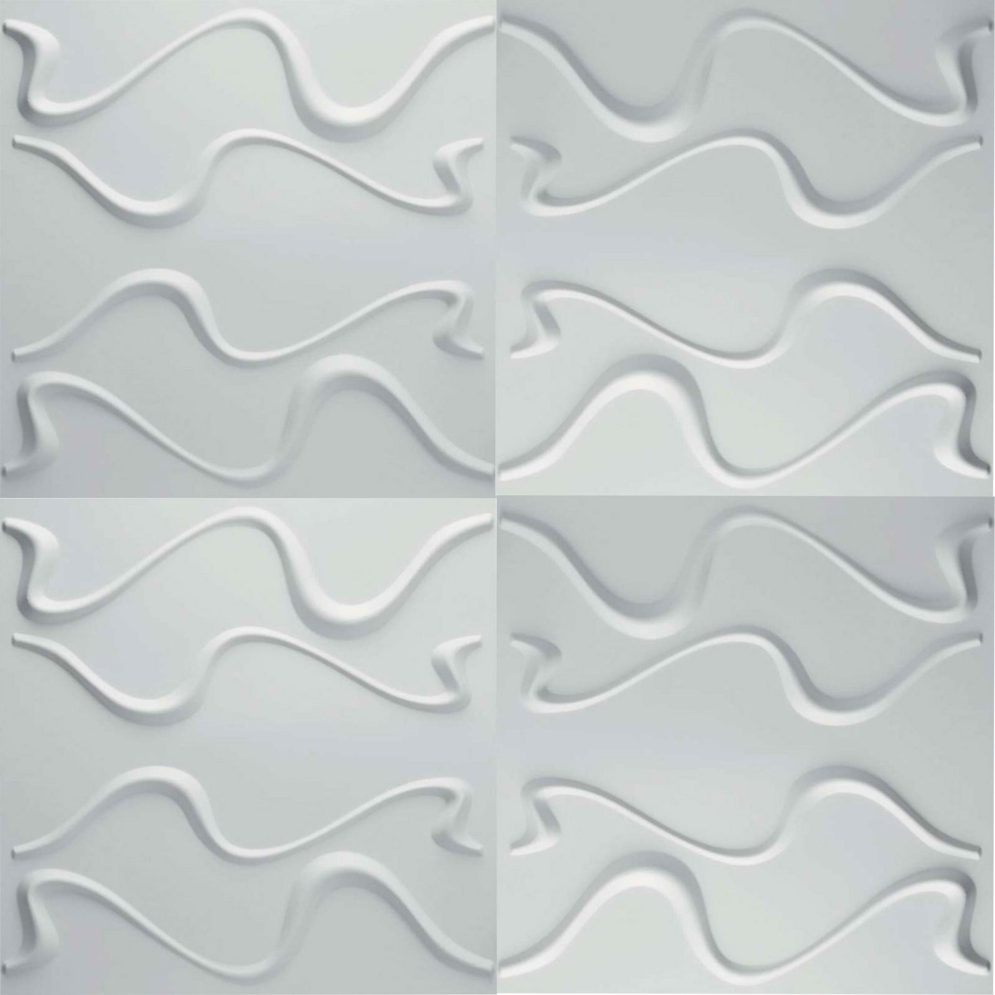 €1,99 Pannello in fibra naturale a parete 3D, rivestimento di lusso 3D 50X50cm BIANCO verniciabile CURVE Eternal Parquet