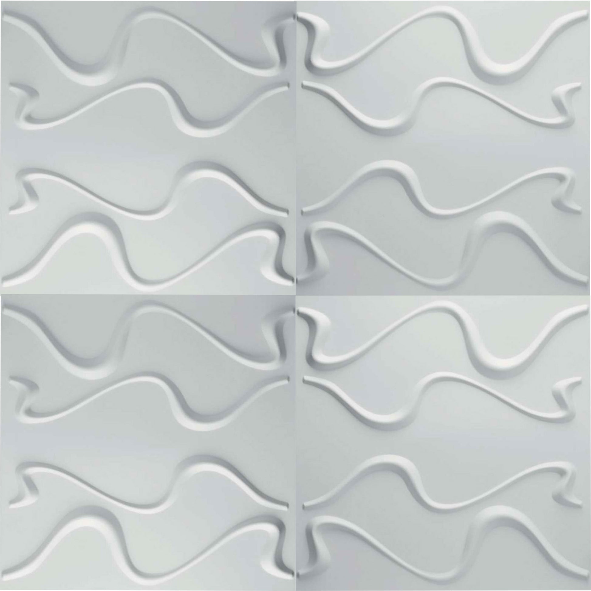 €1,99 Pannello in fibra naturale a parete 3D, rivestimento di lusso 3D 50X50cm BIANCO verniciabile CURVE Eternal Parquet