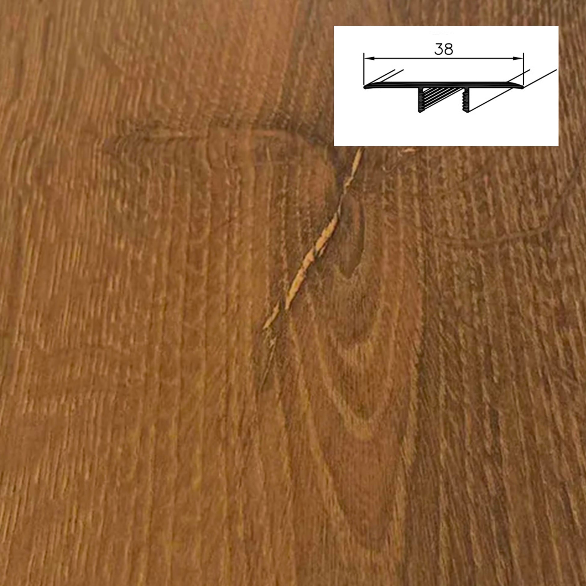 Barra da 90cm di PROFILO GIUNTO in Alluminio Gamma Laminati - Piatto o a discesa (base+coperchio) - Eternal Parquet