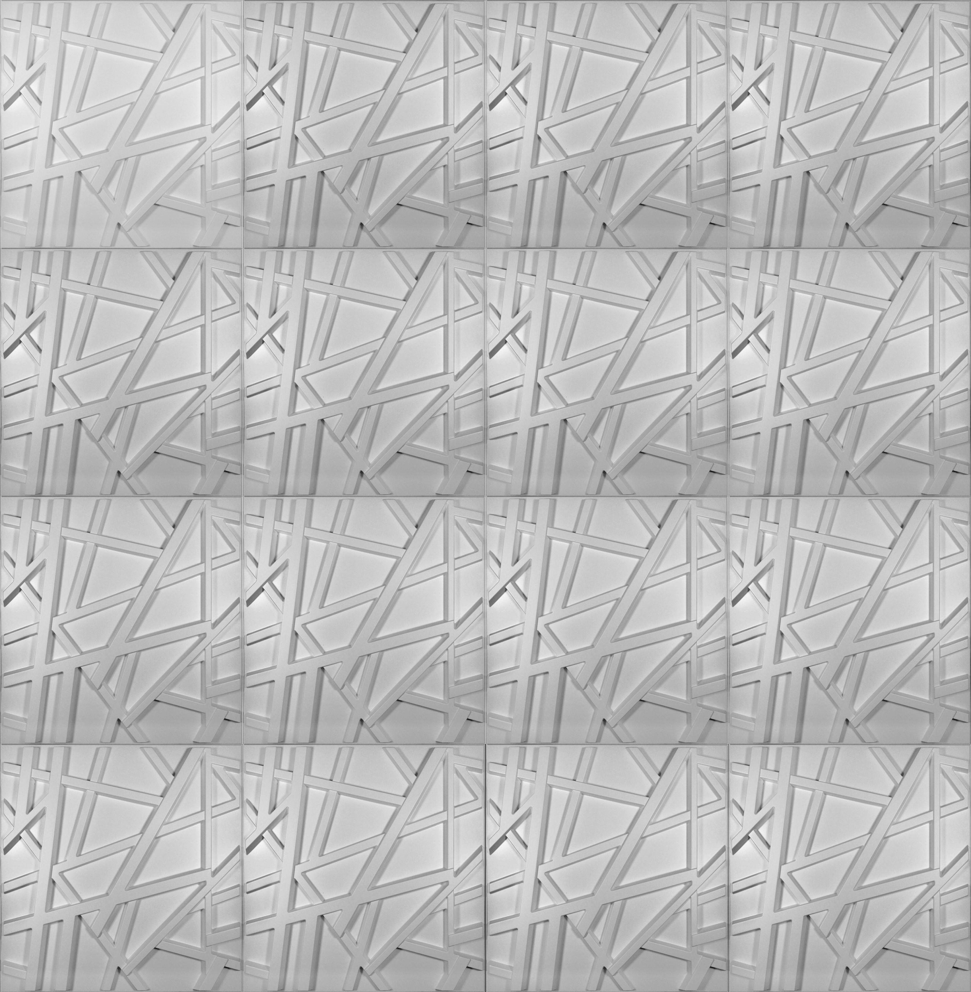 €3,49 pannello per boiserie a parete, rivestimento cassonato a soffitto e porte in PVC 3D 50X50cm mod. GRID - Eternal Parquet