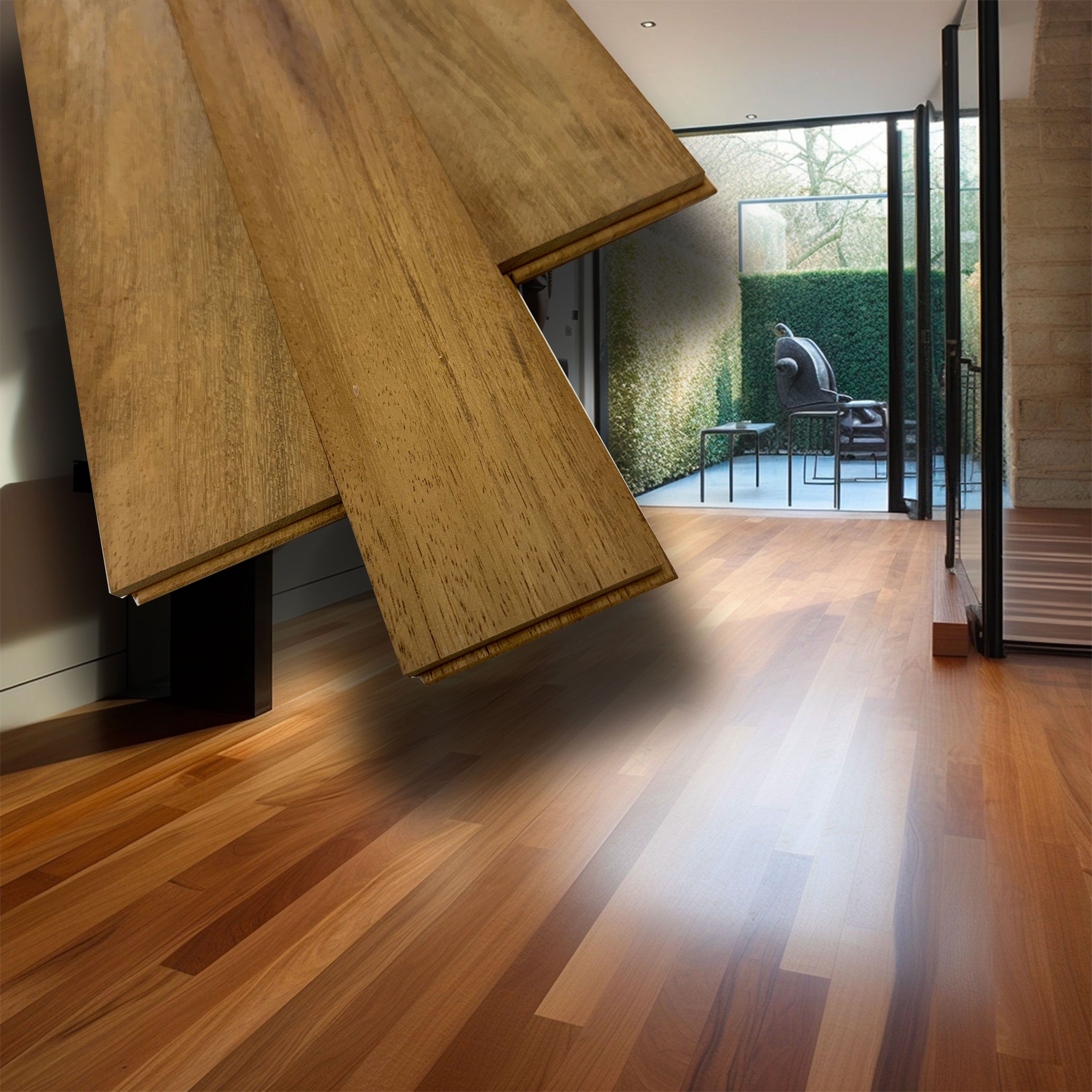 €23,90mq * STOCK GARBELOTTO * Lotto da 14mq di Listone MASSICCIO prelevigato grezzo IROKO 14x68x600 - Eternal Parquet