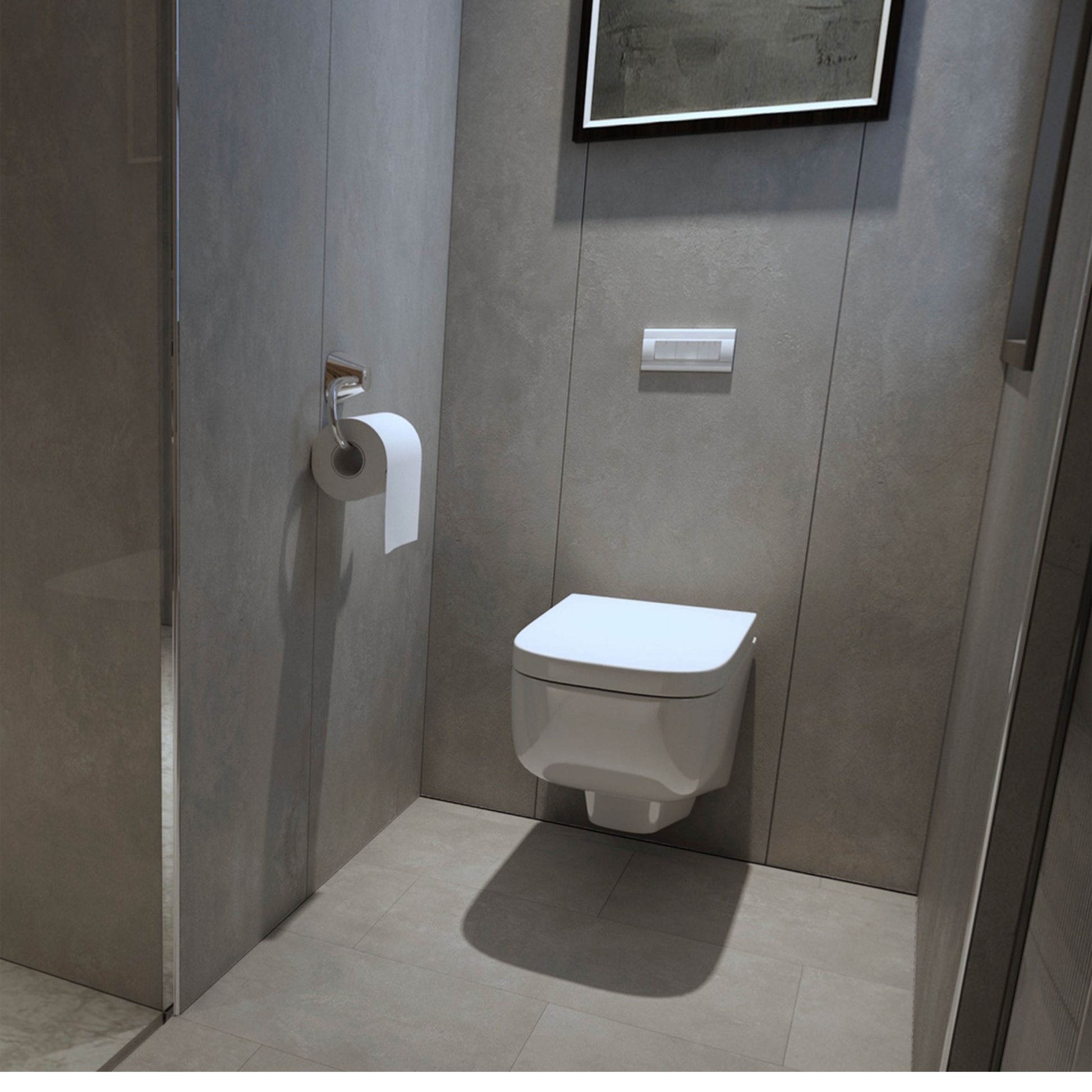Pavimento Piastroni SPC in Polvere di Pietra click 5mm 610x305mm effetto Cemento/resine CONCRETE GREY - Eternal Parquet