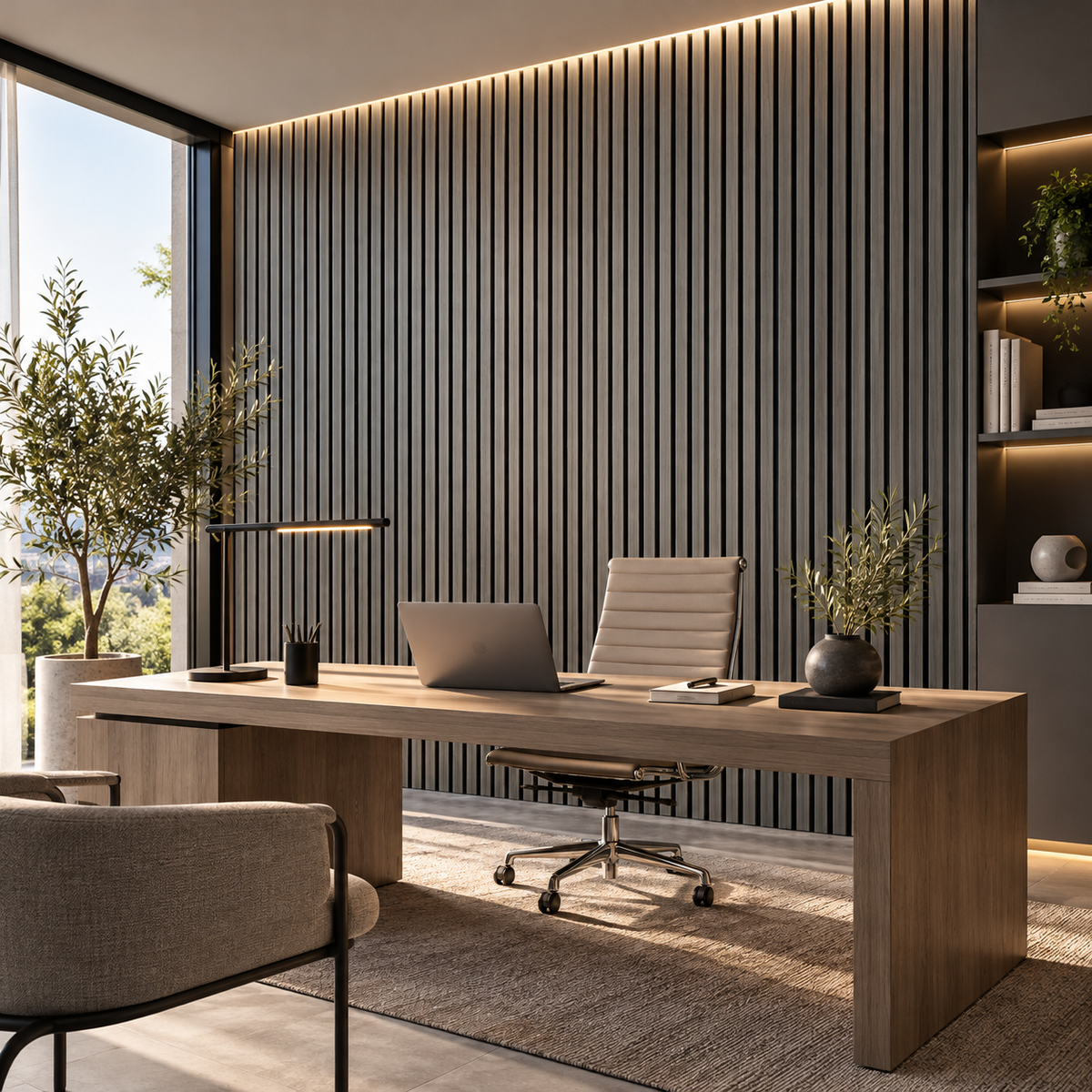 Pannello acustico dogato cannettato decorativo 2800x600x10mm in VERO LEGNO+Pet+Mdf "varie essenze" - Eternal Parquet