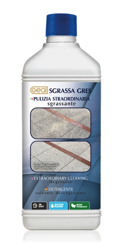 Detersolvente Sgrassante per macchie di origine organica e oleosa 3X1L Geal SGRASSA GRES - Eternal Parquet
