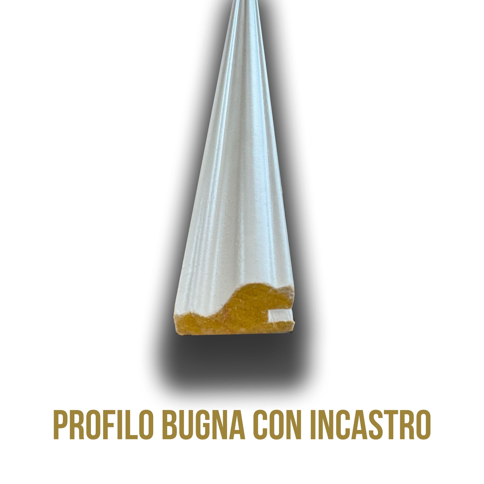 Barra intera da 2,20 metri di Profilo per boiserie 18x30mm in MASSELLO LACCATO BIANCO con incastri pannello max 3mm - Eternal Parquet