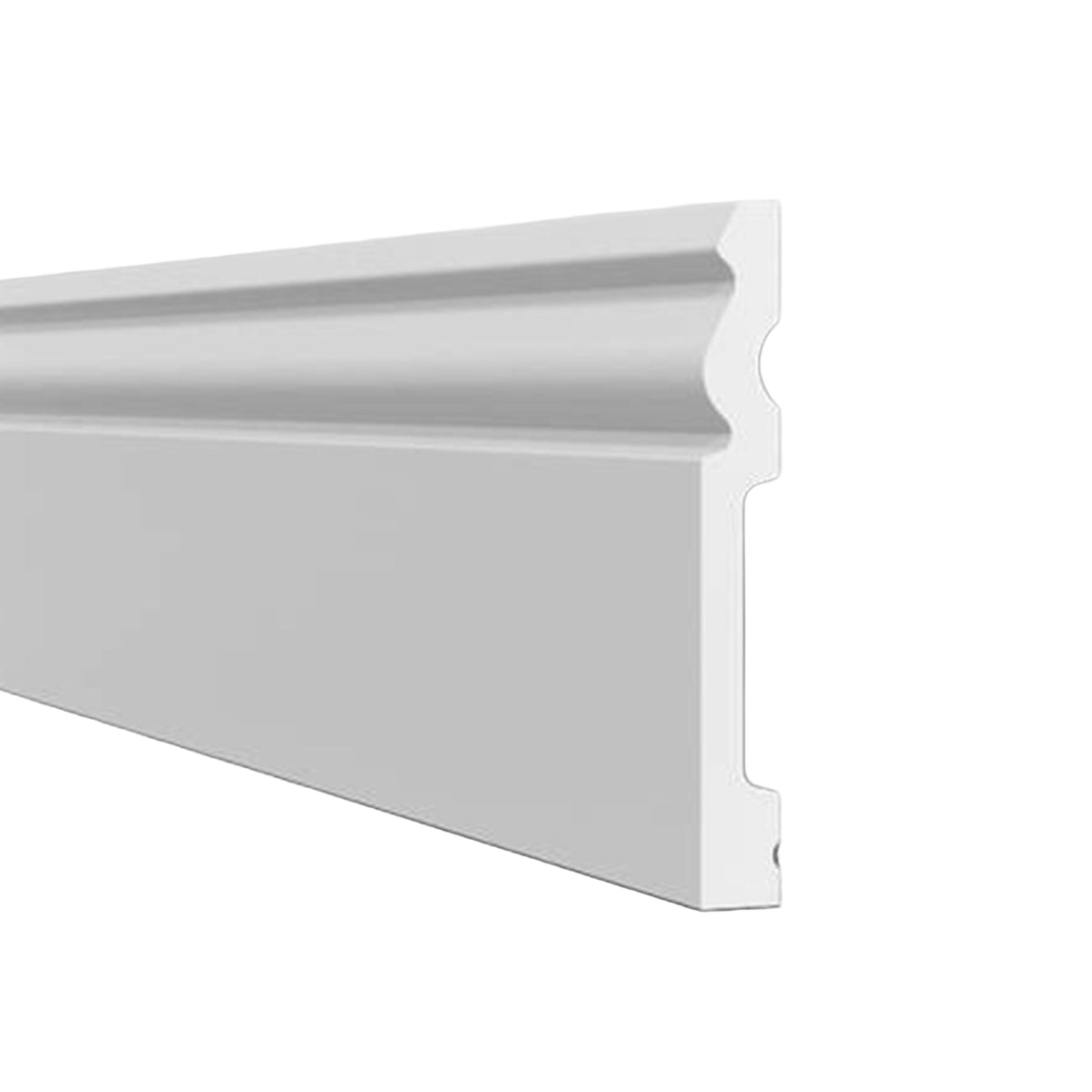 Battiscopa RESISTO in polimeri extracompatti mod. DUCALE Bianco mis. 120x15mm (prezzo al metro)