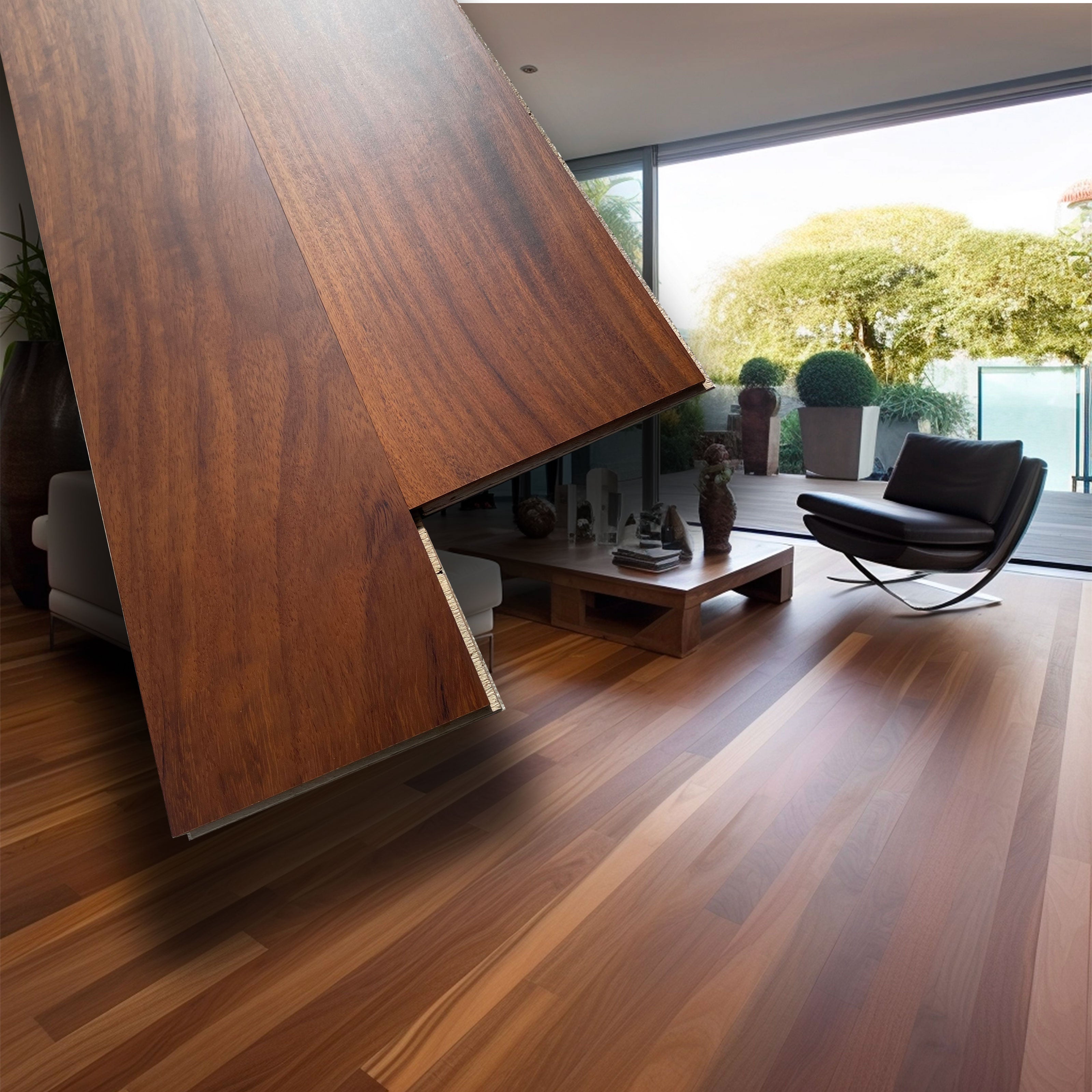 €14,90mq * STOCK GARBELOTTO * Lotto da 9,5mq di Maxilistone prefinito in legno IROKO 14x90x600/900 Garbelotto