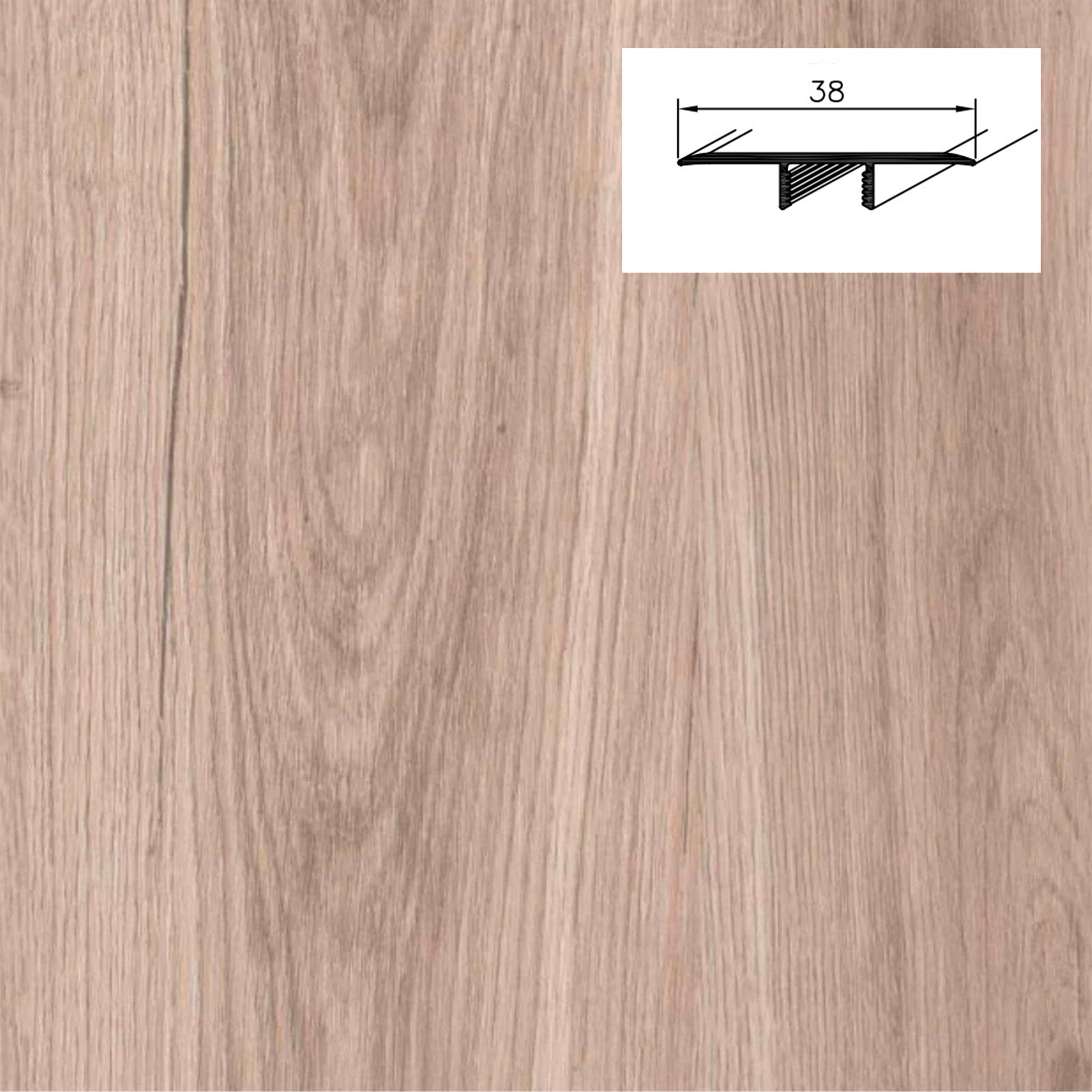 Barra da 90cm di PROFILO GIUNTO in Alluminio Gamma Laminati - Piatto o a discesa (base+coperchio) - Eternal Parquet