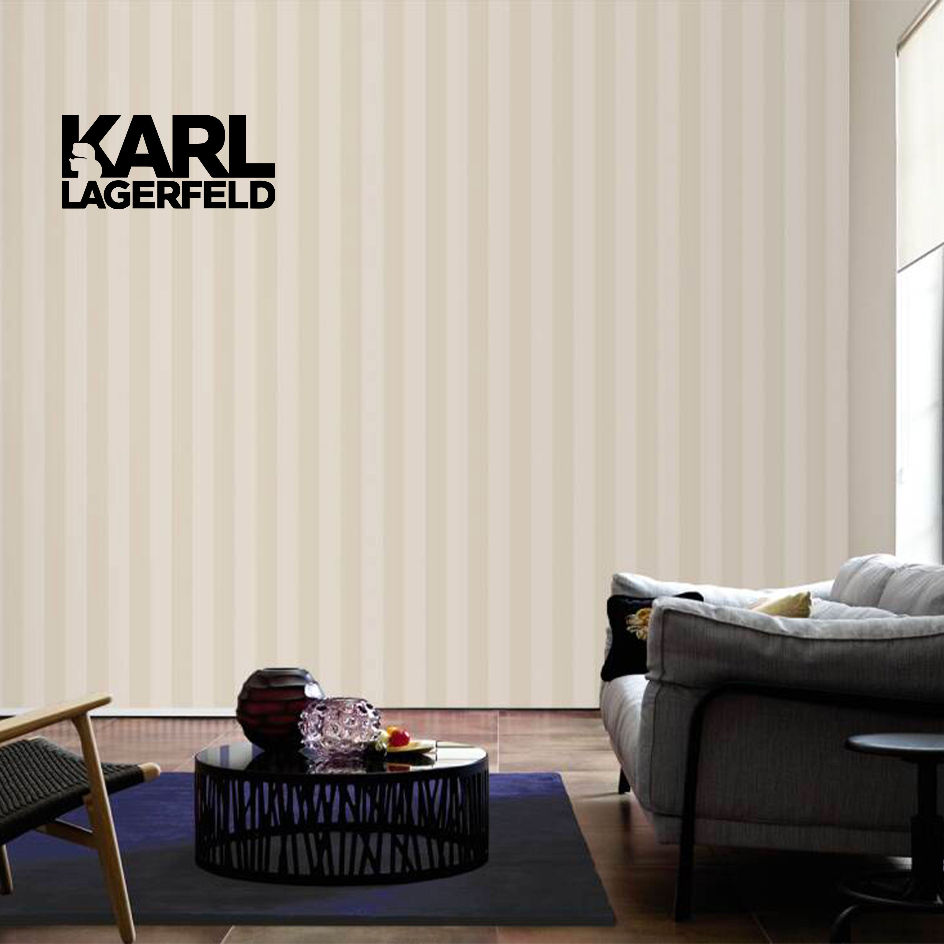5,32mq Rotolo Carta da Parati griffata KARL LAGERFELD in TNT a rilievo multigloss PREMIUM 10,05x0,53mt cod. 37849-5 - Eternal Parquet