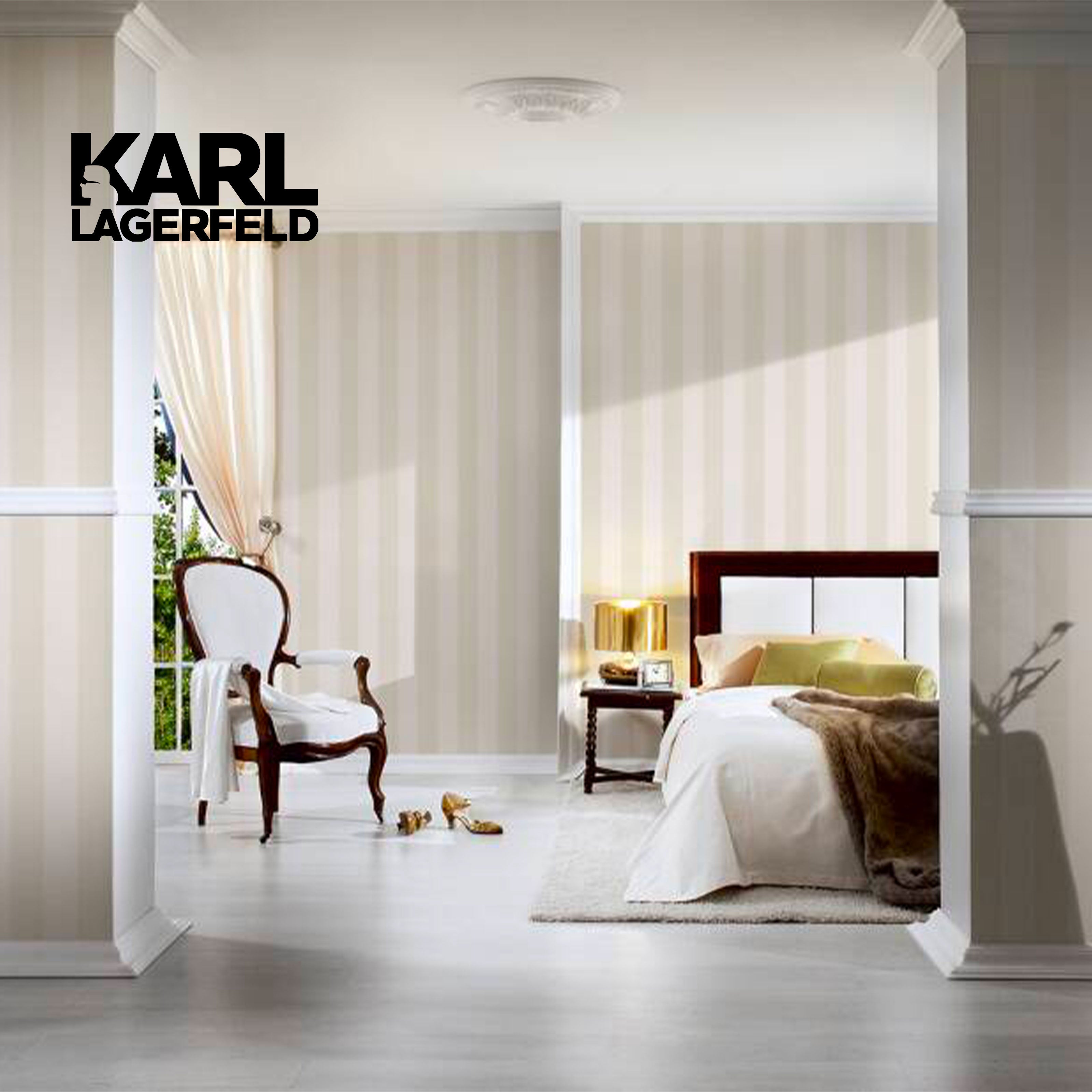 5,32mq Rotolo Carta da Parati griffata KARL LAGERFELD in TNT a rilievo multigloss PREMIUM 10,05x0,53mt cod. 37849-5 - Eternal Parquet