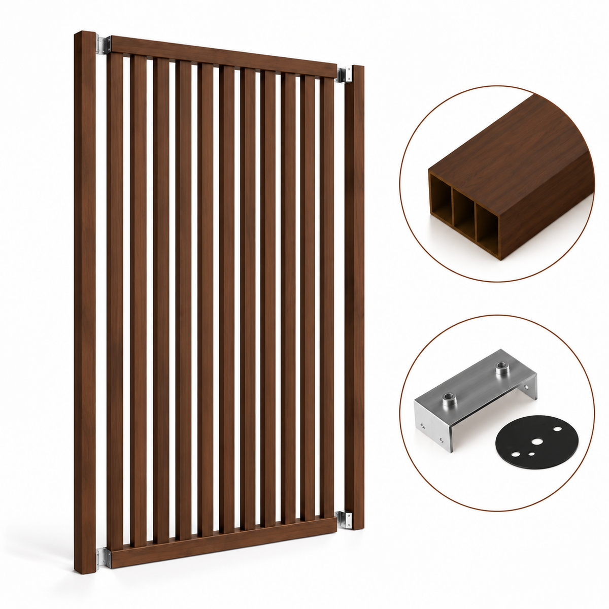 SIPA BOLD Kit completo (13 toghe+2 basi orizzontali+staffe GIREVOLI) Divisorio Frangiluce in PVC Effetto Legno – rifilabile  1255x2900mm - Eternal Parquet