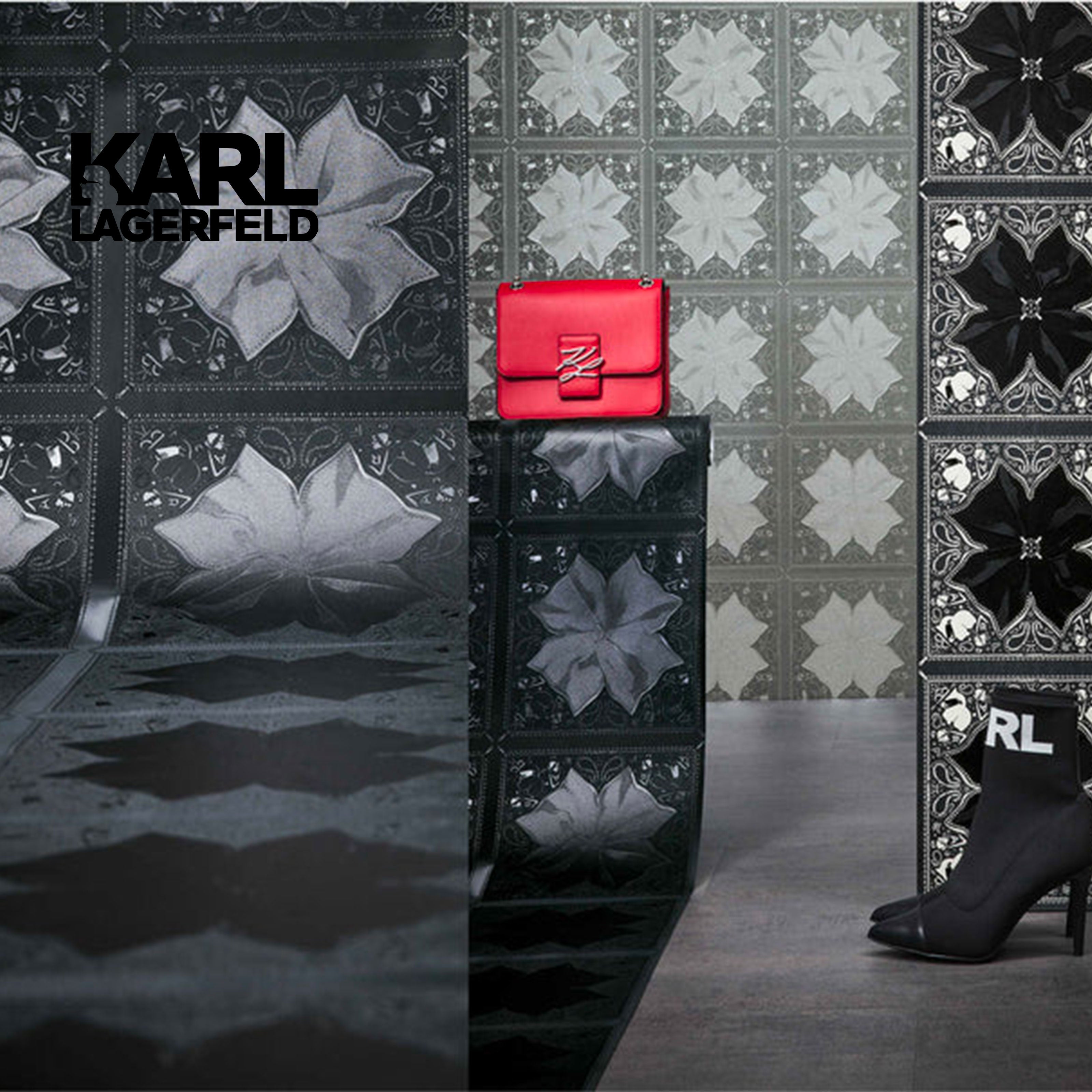 5,32mq Rotolo Carta da Parati griffata KARL LAGERFELD in TNT a rilievo multigloss PREMIUM 10,05x0,53mt cod. 37845-2 - Eternal Parquet