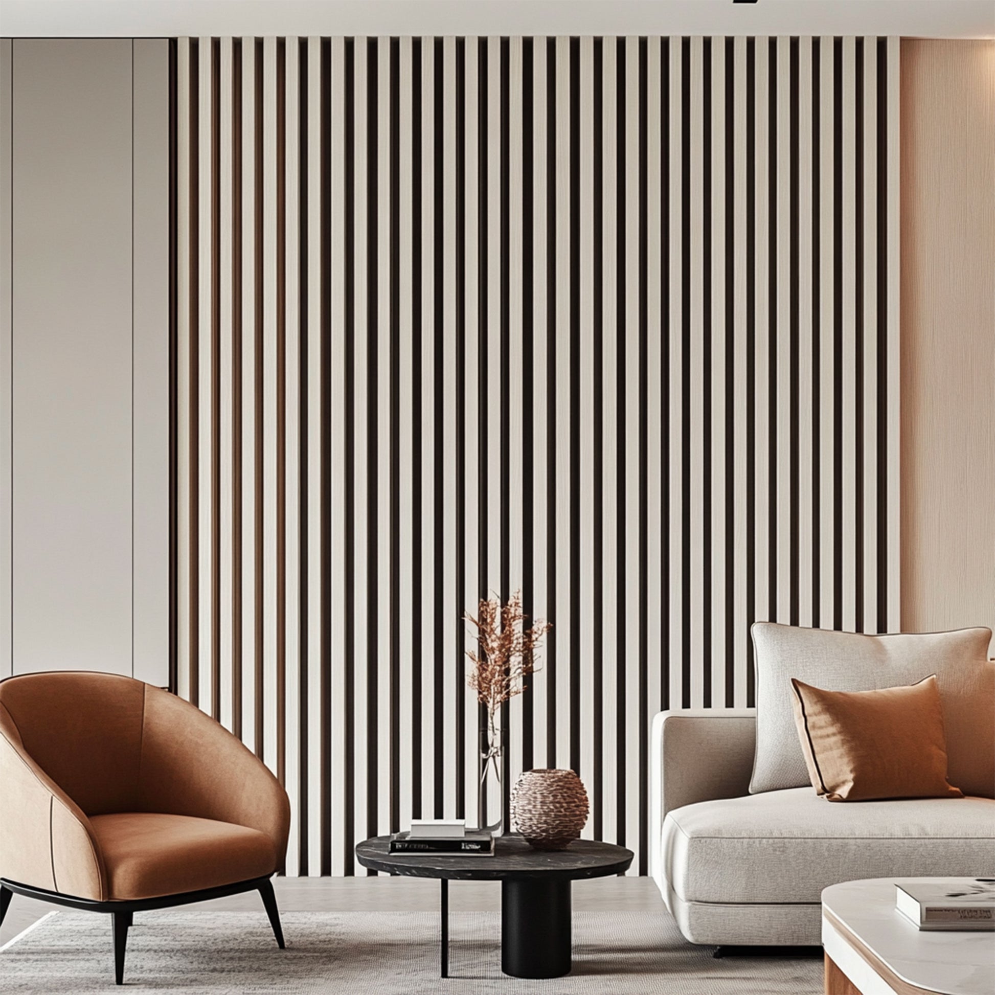 Pannello ACUSTICO (1,74mq) a Lamelli AUTOADESIVO rivestito in VERO LEGNO + feltro + fibra di legno  - mis. 12x600x2900mm ACERO BIANCO - Eternal Parquet