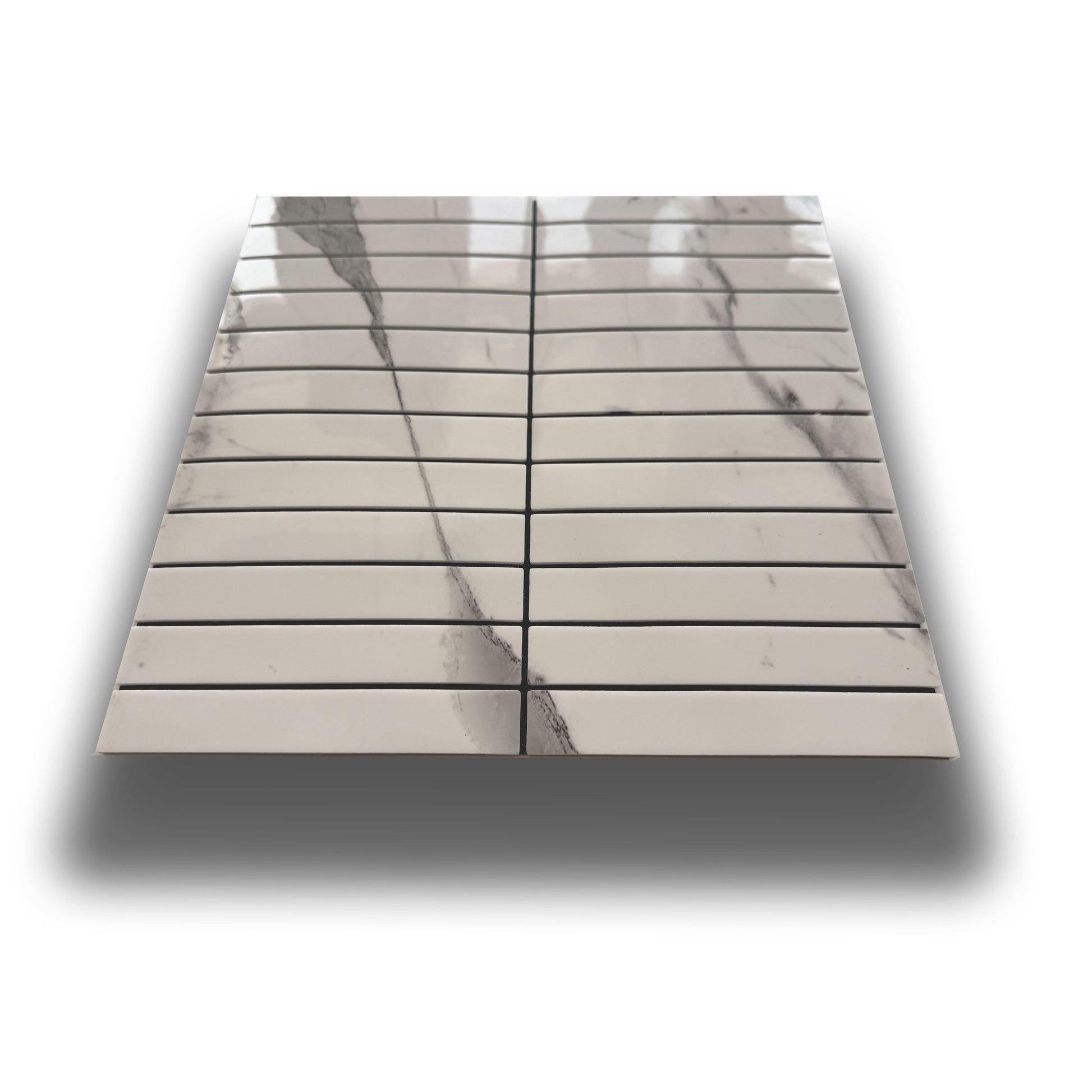 Piastrelle 3D Autoadesive in PET acustiche e isolanti 30x30cm (4mm spessore) LAMELLI CARRARA - Eternal Parquet