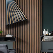 €2,99ml - Asta intera 12x122x2900mm di Rivestimento Parete Boiserie cannettato Lamelli stretti in Polimeri ROVERE BRUNO - Eternal Parquet