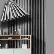 €2,99ml - Asta intera 12x122x2900mm di Rivestimento Parete Boiserie cannettato Lamelli stretti in Polimeri ROVERE GRIGIO - Eternal Parquet