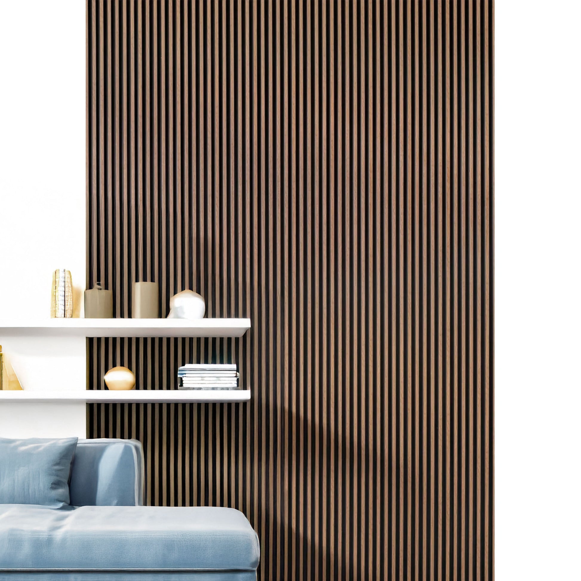 €2,99ml - Asta intera 12x122x2900mm di Rivestimento Parete Boiserie cannettato Lamelli stretti in Polimeri ROVERE BRUNO - Eternal Parquet