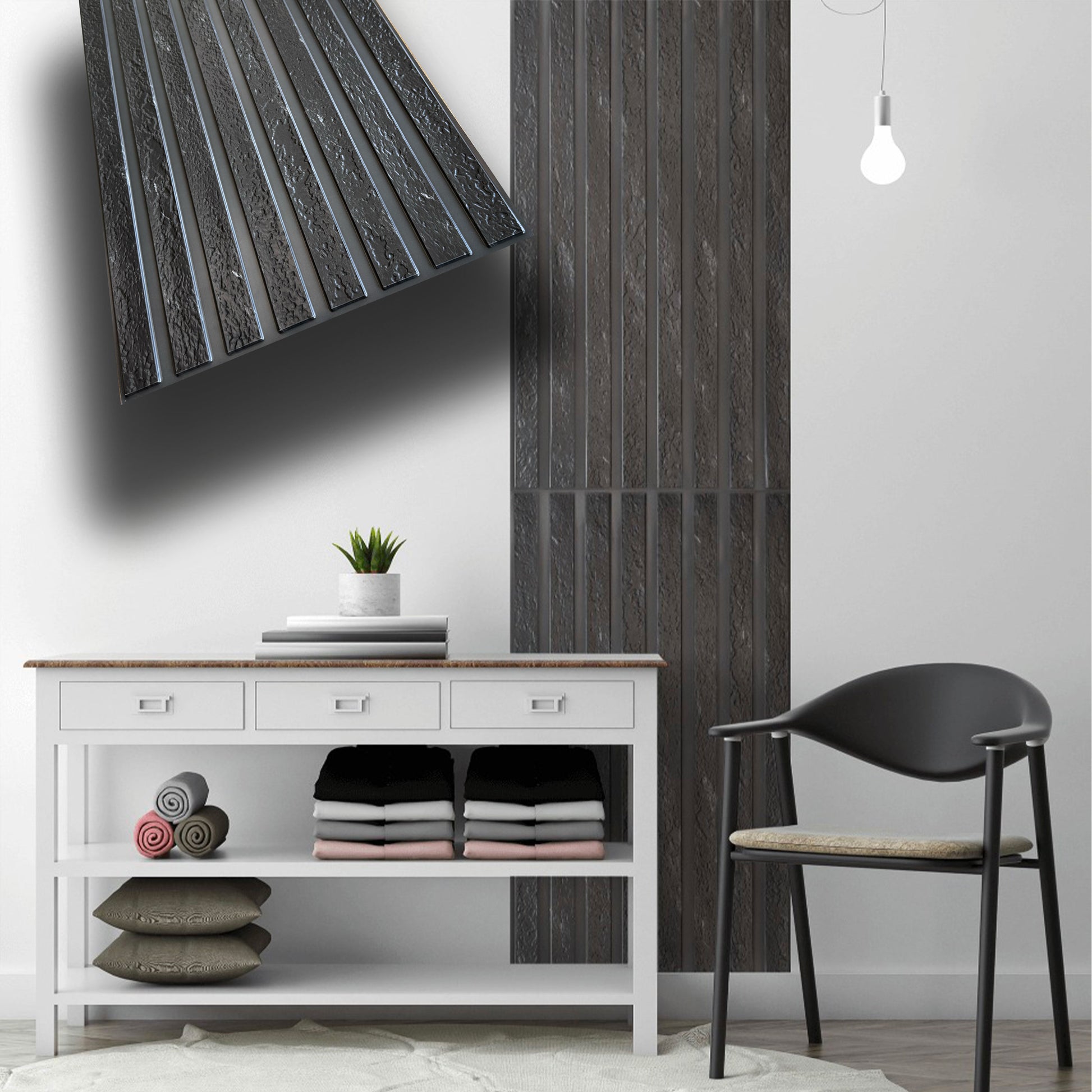 Pannelli 3D Rivestimento a parete in PVC effetto LAMELLI PIETRA 97x50cm Realistici, isolanti, idrorepellenti. - Eternal Parquet