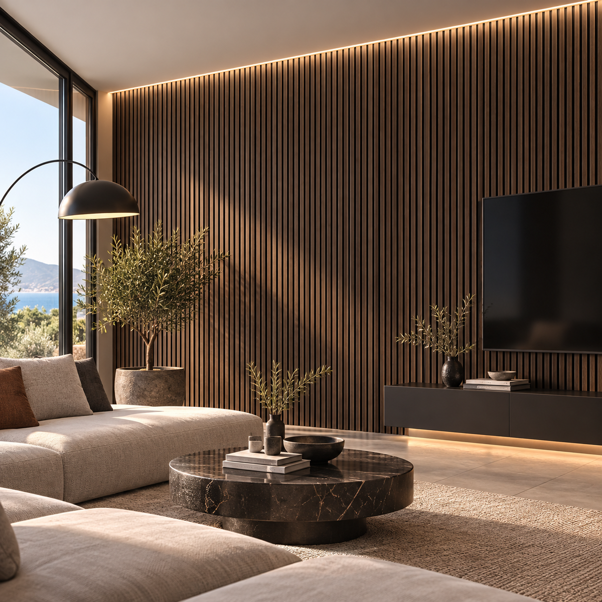 Pannello acustico dogato cannettato decorativo 2800x600x10mm in VERO LEGNO+Pet+Mdf "varie essenze" - Eternal Parquet