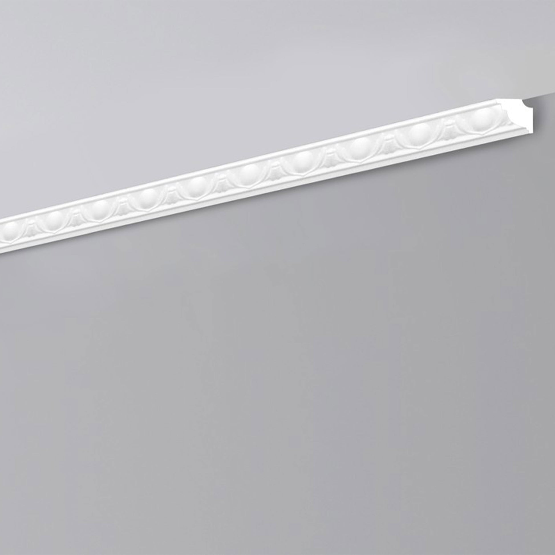 €1,50ml *** STOCK ***. Pacco da 80ml di cornice decorativa in polistirene compatto XPS 30X30x2000 LD06G - Eternal Parquet