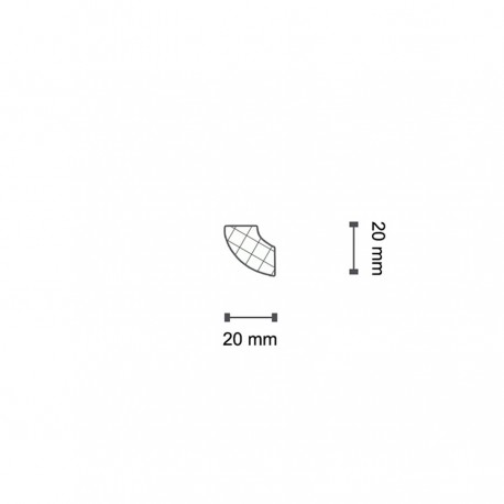 €0,24ml *** STOCK *** Pacco da 360ml di cornice decorativa in polistirene compatto XPS 20X20x2000 D20 - Eternal Parquet