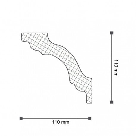 €2,27ml *** STOCK *** Pacco da 44ml di cornice decorativa in polistirene compatto XPS 95X95x2000 K130 Eternal Parquet