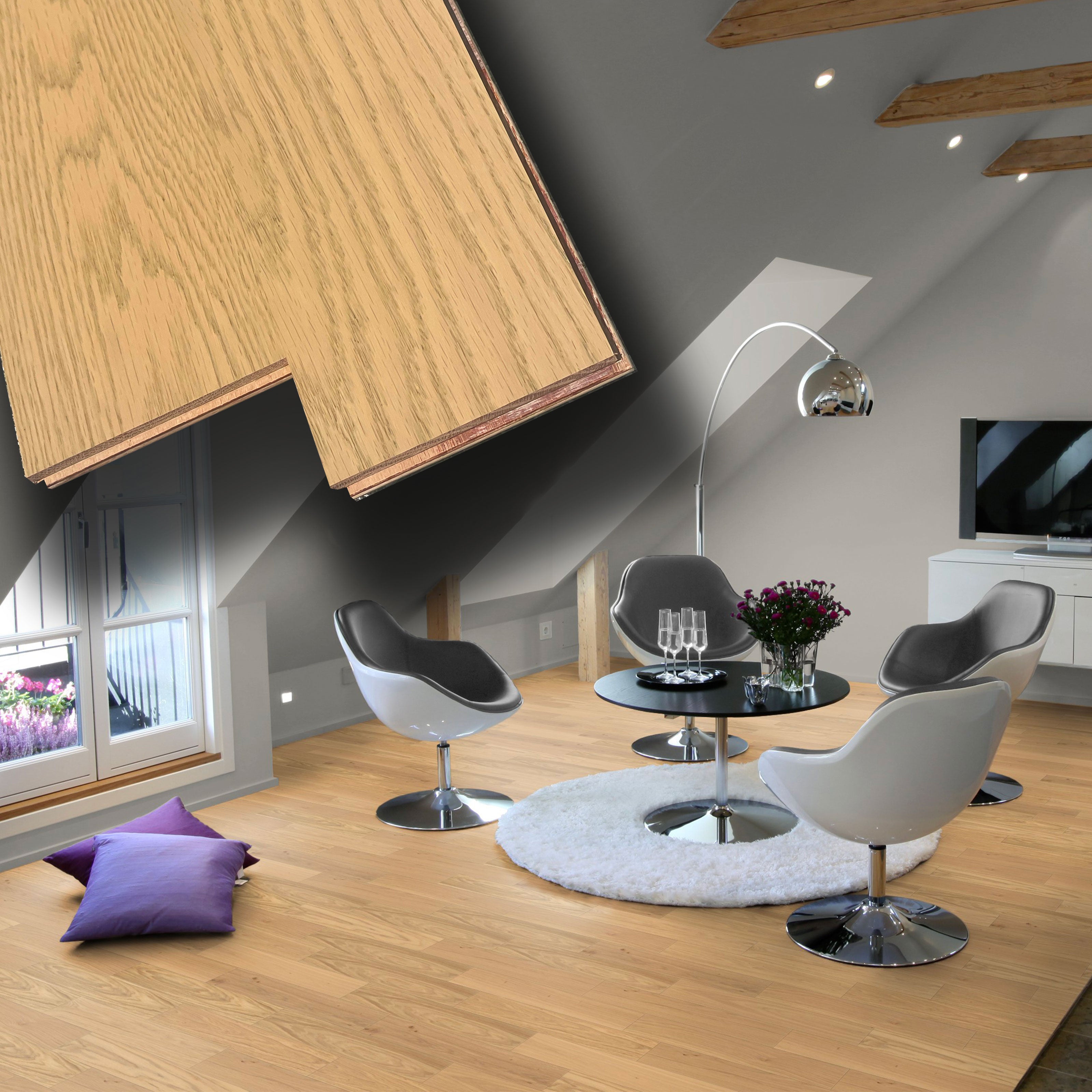 €21,90mq * STOCK GARBELOTTO * Lotto da 34mq di Parquet Rovere Light spazz. 14x90x500/800 - Eternal Parquet