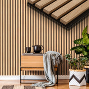 Pannello Acustico Feltro e fibra di legno Lamelli millerighe ROVERE CHIARO 120x34x1,5 - Eternal Parquet