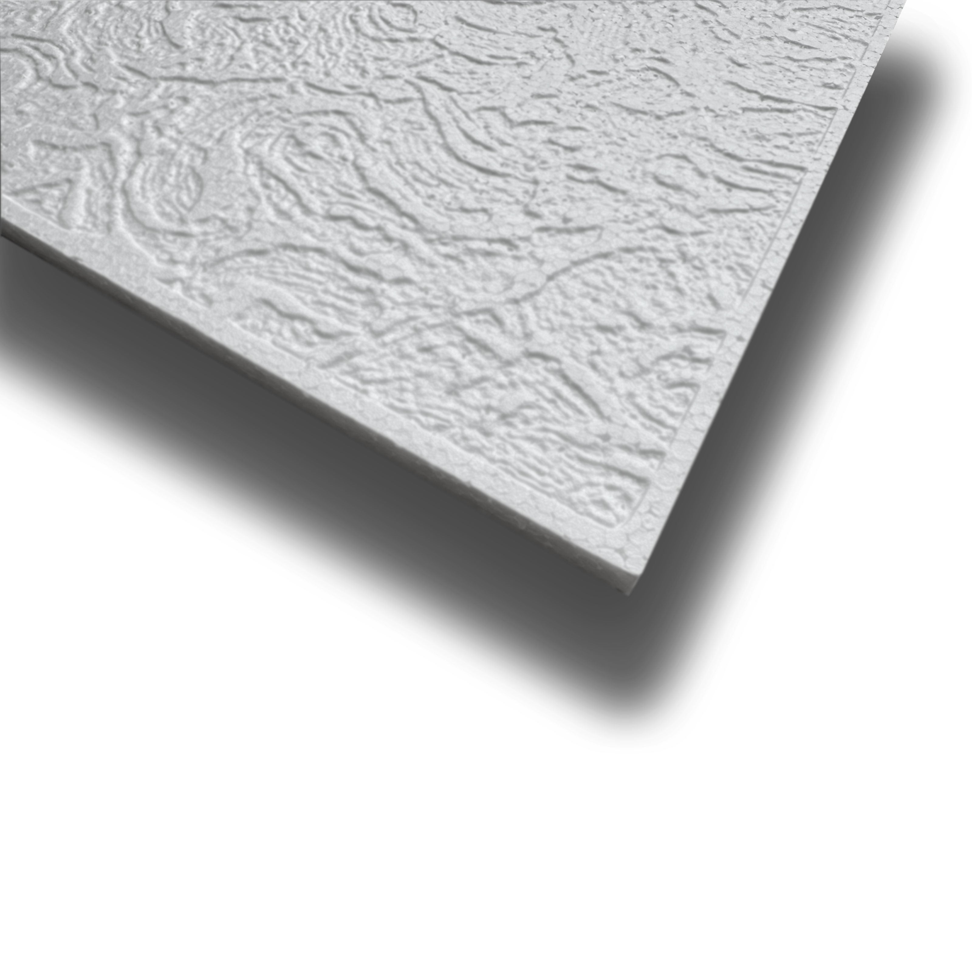 10 o 20mq (40 oppure 80 pezzi) di pannello decorativo a soffitto in polistirene compatto 50x50cm (spess. 1cm) LIZBONA - Eternal Parquet