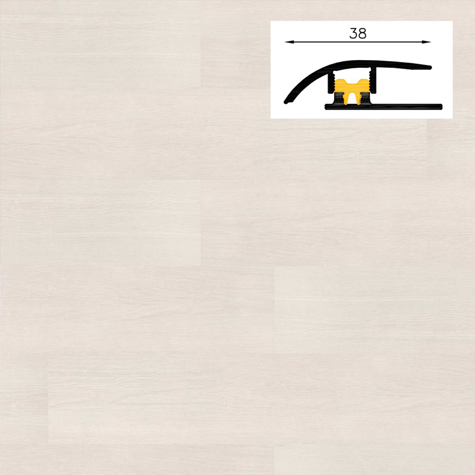 Barra da 90cm di PROFILO GIUNTO in Alluminio Gamma Laminati - Piatto o a discesa (base+coperchio) - Eternal Parquet