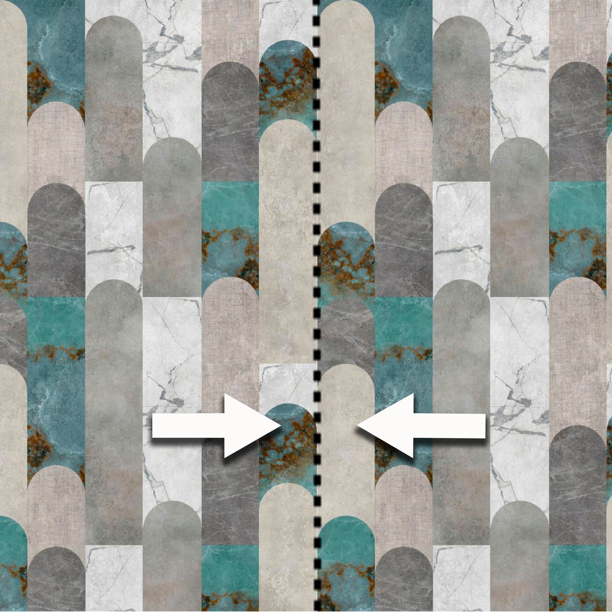 Pannello MARBLE 159x280cm di Carta da Parati TNT VINILICO a modulo raccordabile continuativo (3 teli/rotoli) - Eternal Parquet