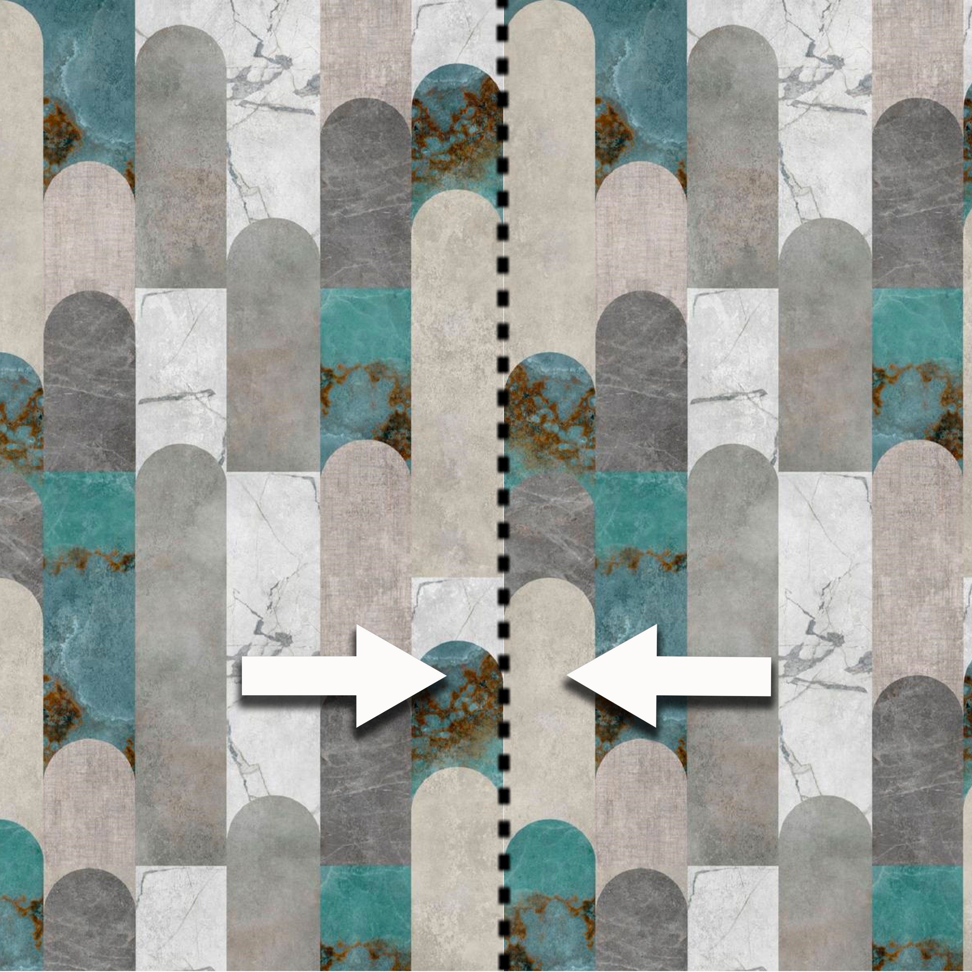 Pannello MARBLE 159x280cm di Carta da Parati TNT VINILICO a modulo raccordabile continuativo (3 teli/rotoli) - Eternal Parquet