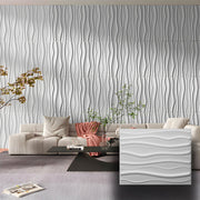 €3,99 Pannello in fibra naturale a parete 3D, rivestimento di lusso 3D 80X62,5cm BIANCO verniciabile MAREE - Eternal Parquet