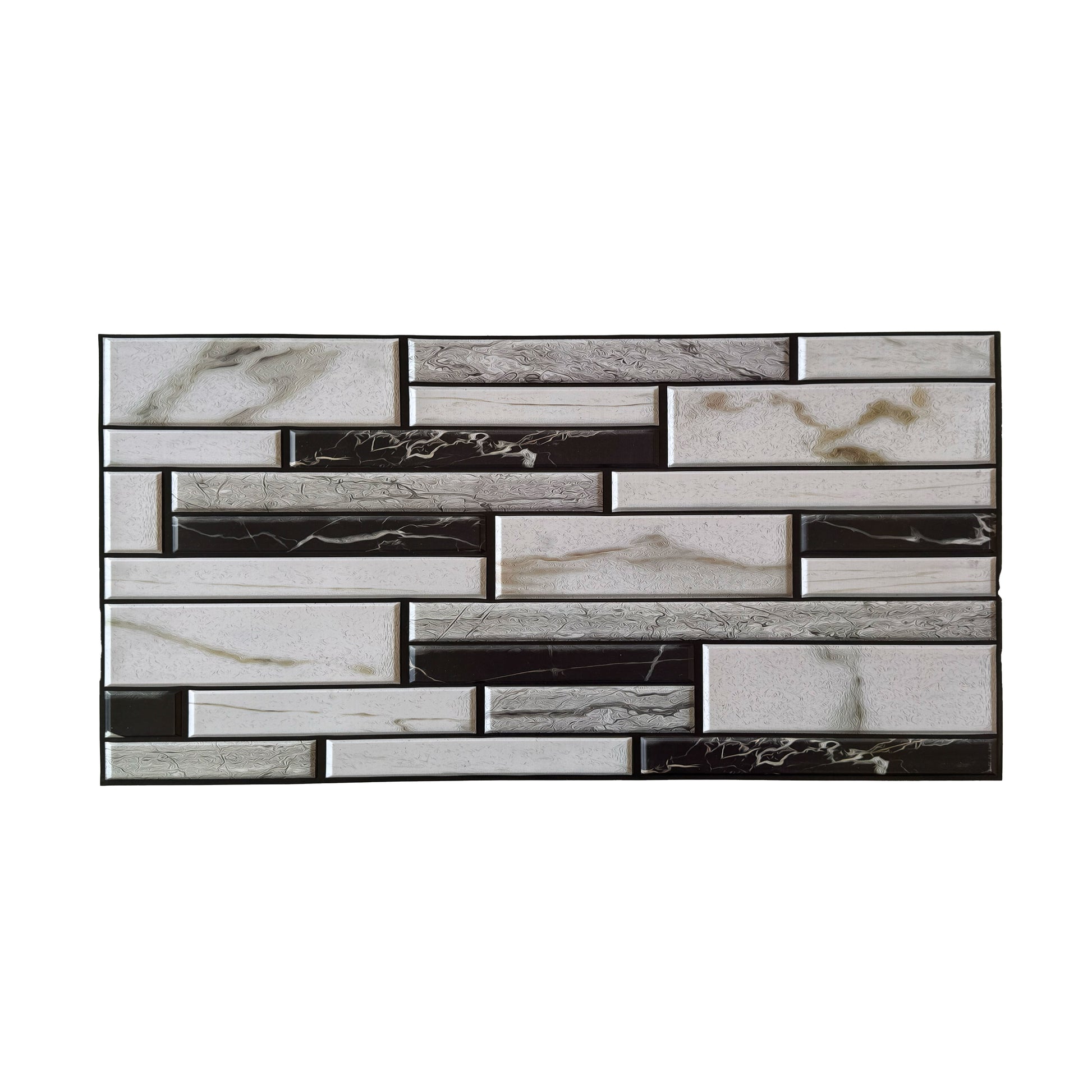 Pannelli 3D Rivestimento a parete in PVC effetto MARMO B&W 96x48cm Realistici, isolanti, idrorepellenti. - Eternal Parquet