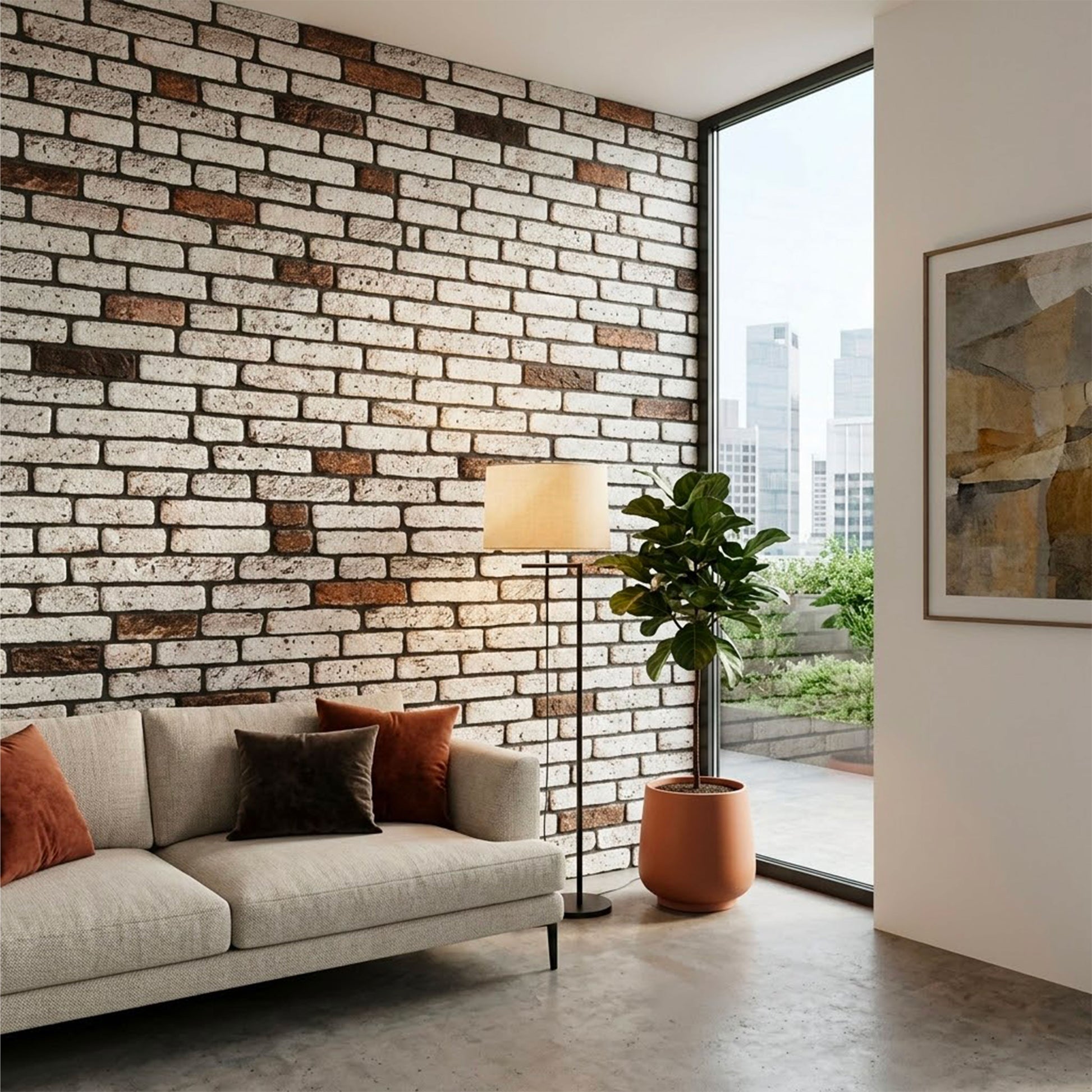 CAPPOTTO esterno - interno isolante in STYROFOAM 3D spess.2cm (120x50cm) con resine e malta mattoni Bianchi Mixed - Eternal Parquet