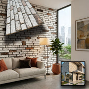 CAPPOTTO esterno - interno isolante in STYROFOAM 3D spess.2cm (120x50cm) con resine e malta mattoni Bianchi Mixed - Eternal Parquet