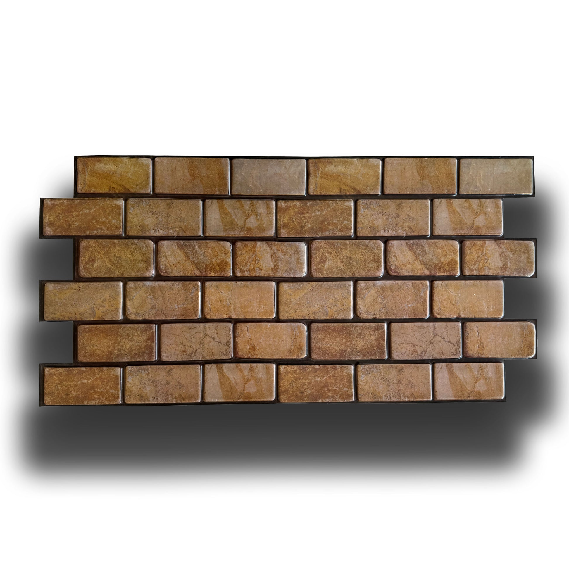 Pannelli 3D Rivestimento a parete in PVC effetto MATTONI TERRA 96x48cm Realistici, isolanti, idrorepellenti. - Eternal Parquet