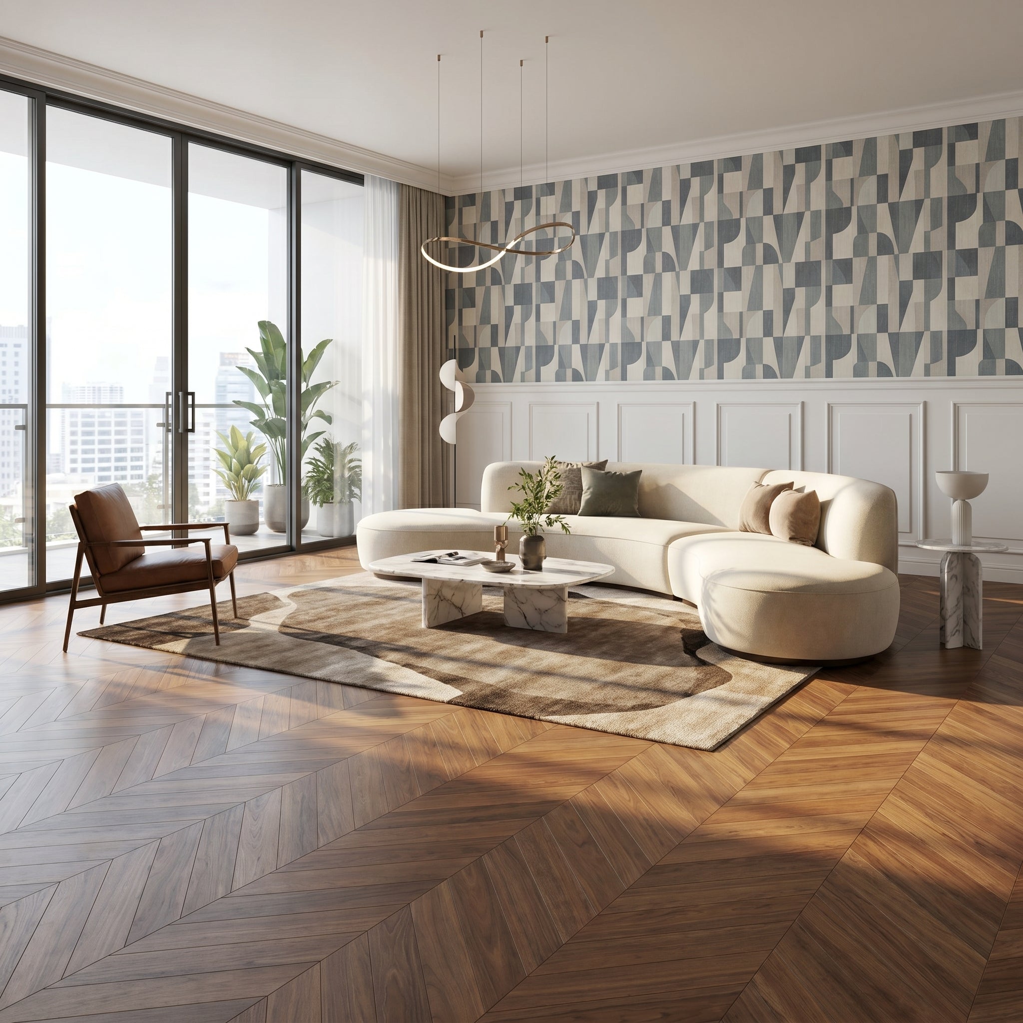 Pavimento in legno prefinito di WALNUT (Noce) punta ungherese verniciato, bisell. Spazz. 8x92x550mm Select - Eternal Parquet