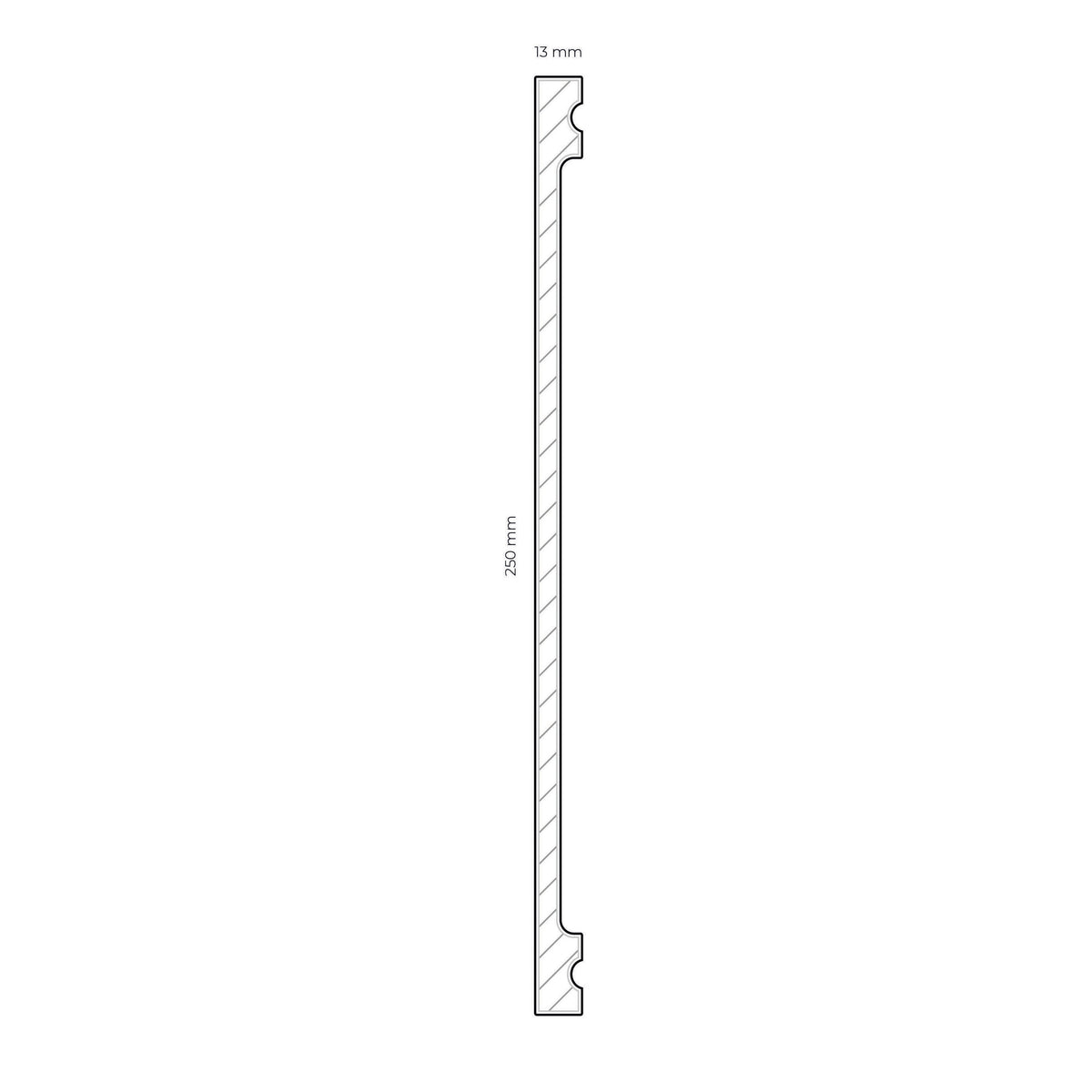 Battiscopa SQUADRATO BIANCO Passacavo 250x13mm in POLIMERI - Polistrutturato (prezzo al metro)
