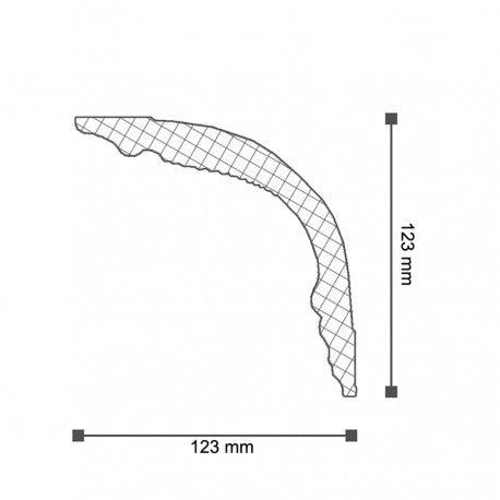 €3,45ml *** STOCK *** Pacco da 26ml di cornice decorativa in polistirene compatto XPS 123X123x2000 LD20G - Eternal Parquet