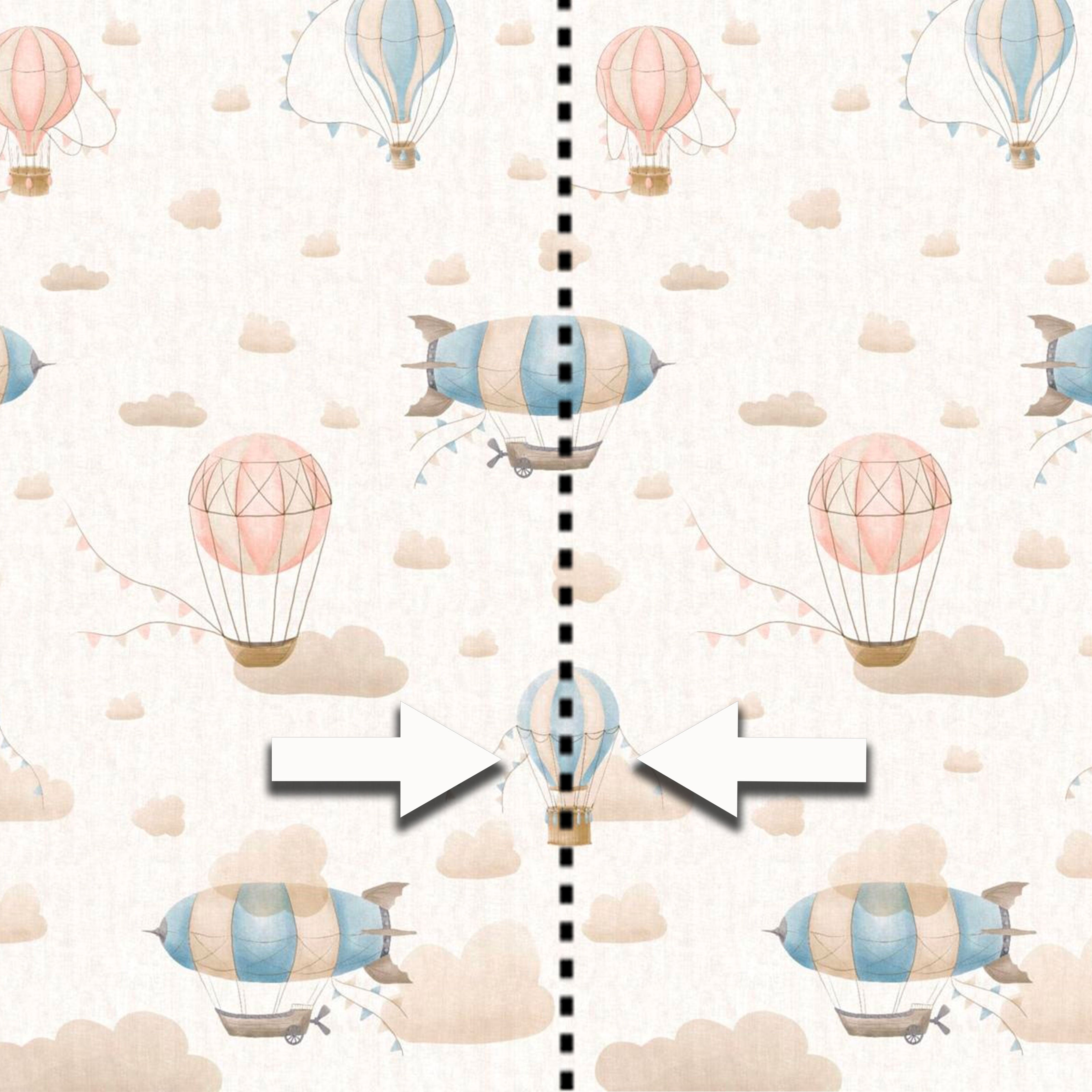 Pannello MONGOLFIERE 159x280cm di Carta da Parati TNT VINILICO a modulo raccordabile continuativo (3 teli/rotoli) (Copia) - Eternal Parquet