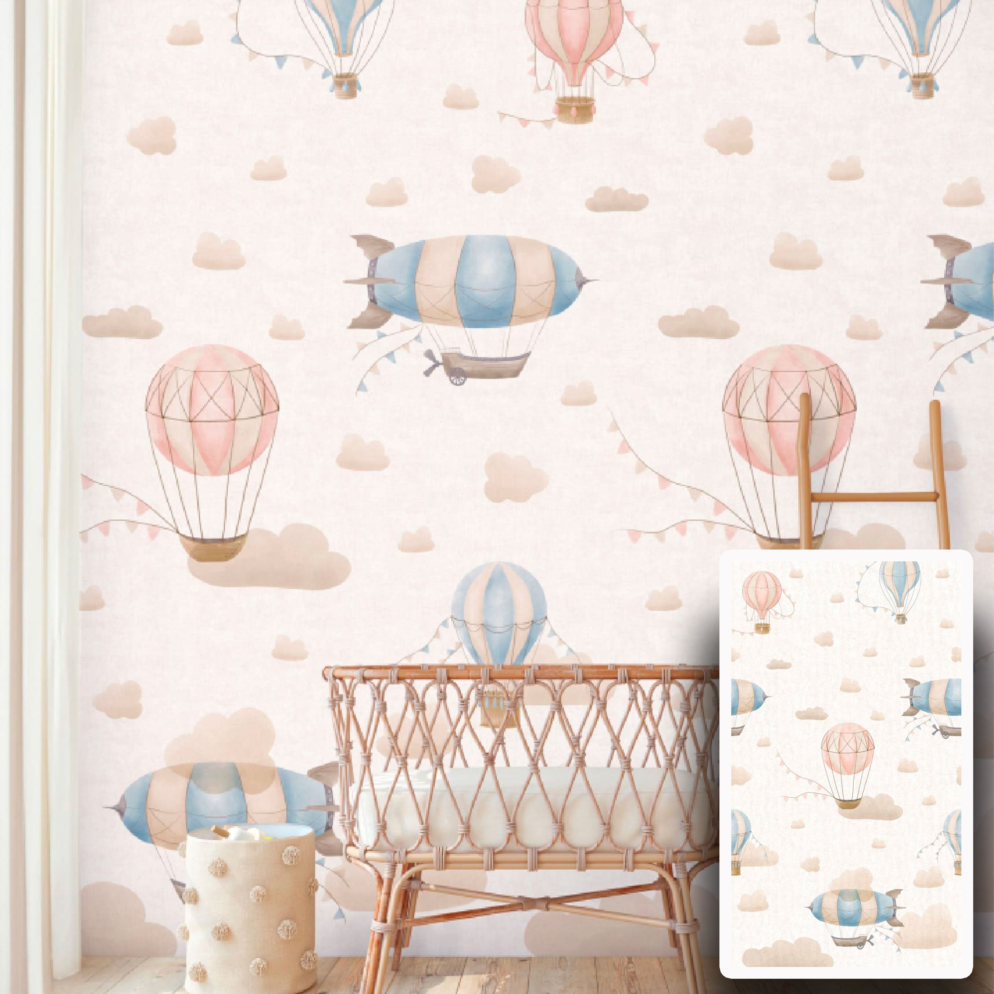 Pannello MONGOLFIERE 159x280cm di Carta da Parati TNT VINILICO a modulo raccordabile continuativo (3 teli/rotoli) (Copia) - Eternal Parquet