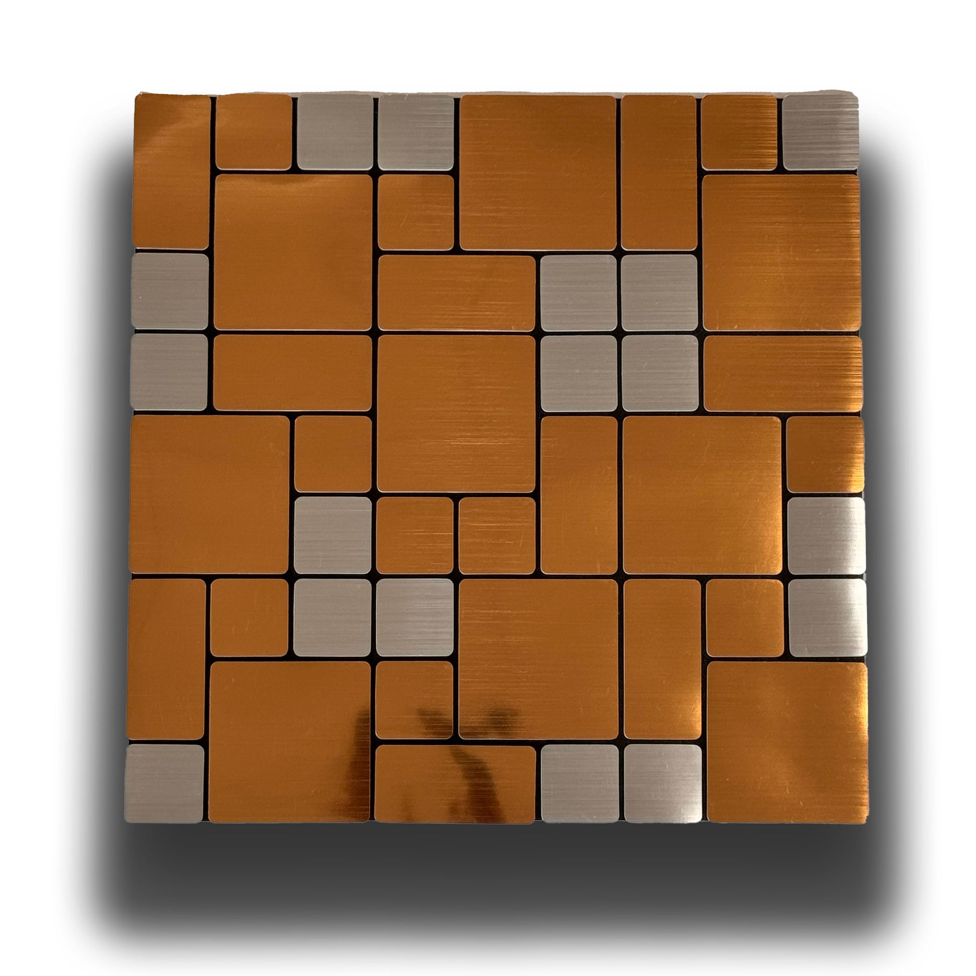 Piastrelle 3D Autoadesive in PET acustiche e isolanti 30x30cm (4mm spessore) MOSAICO ORO ARGENTO - Eternal Parquet